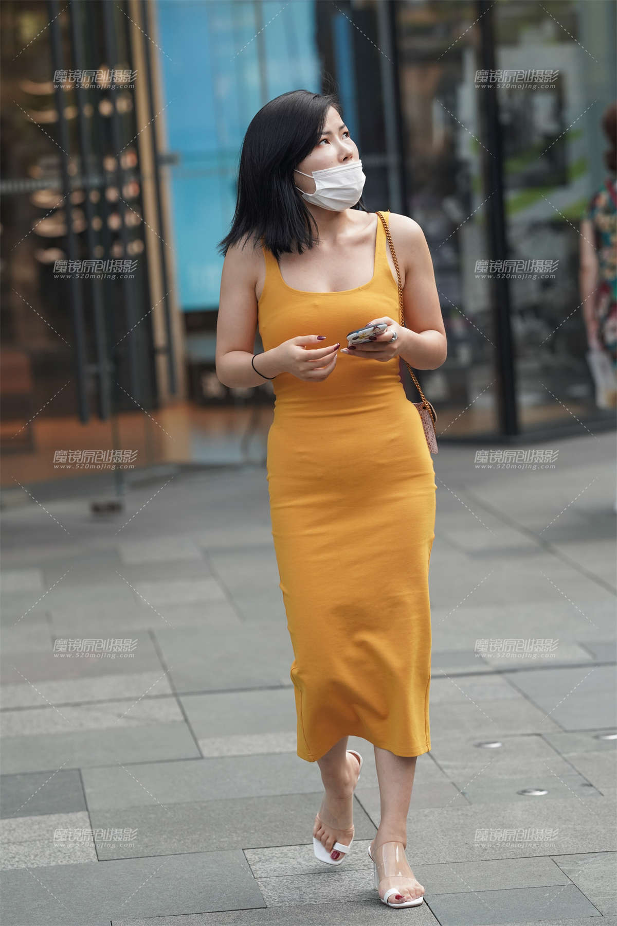 【凯恩赛贴】性感黄裙-日更街拍