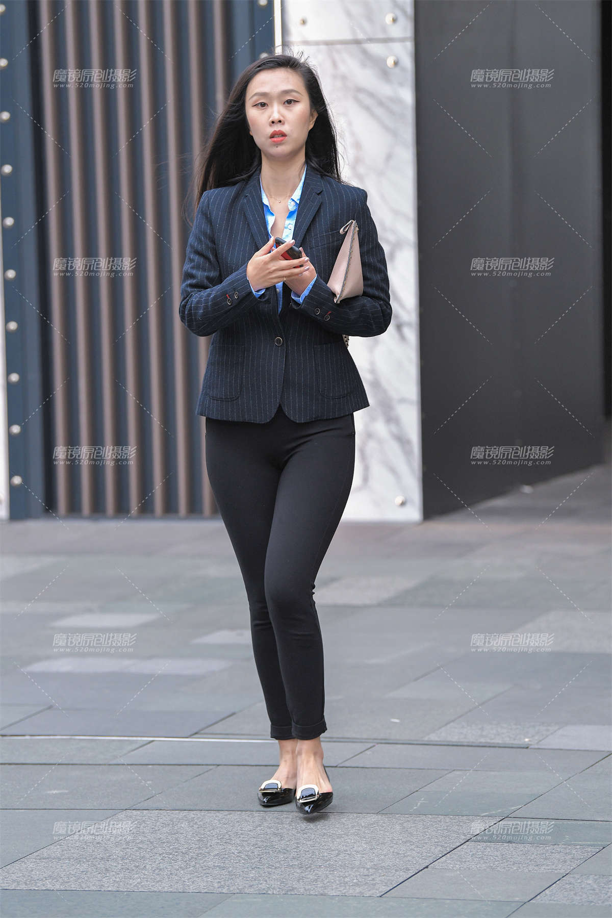 紧致西裤，职工装熟女-日更街拍