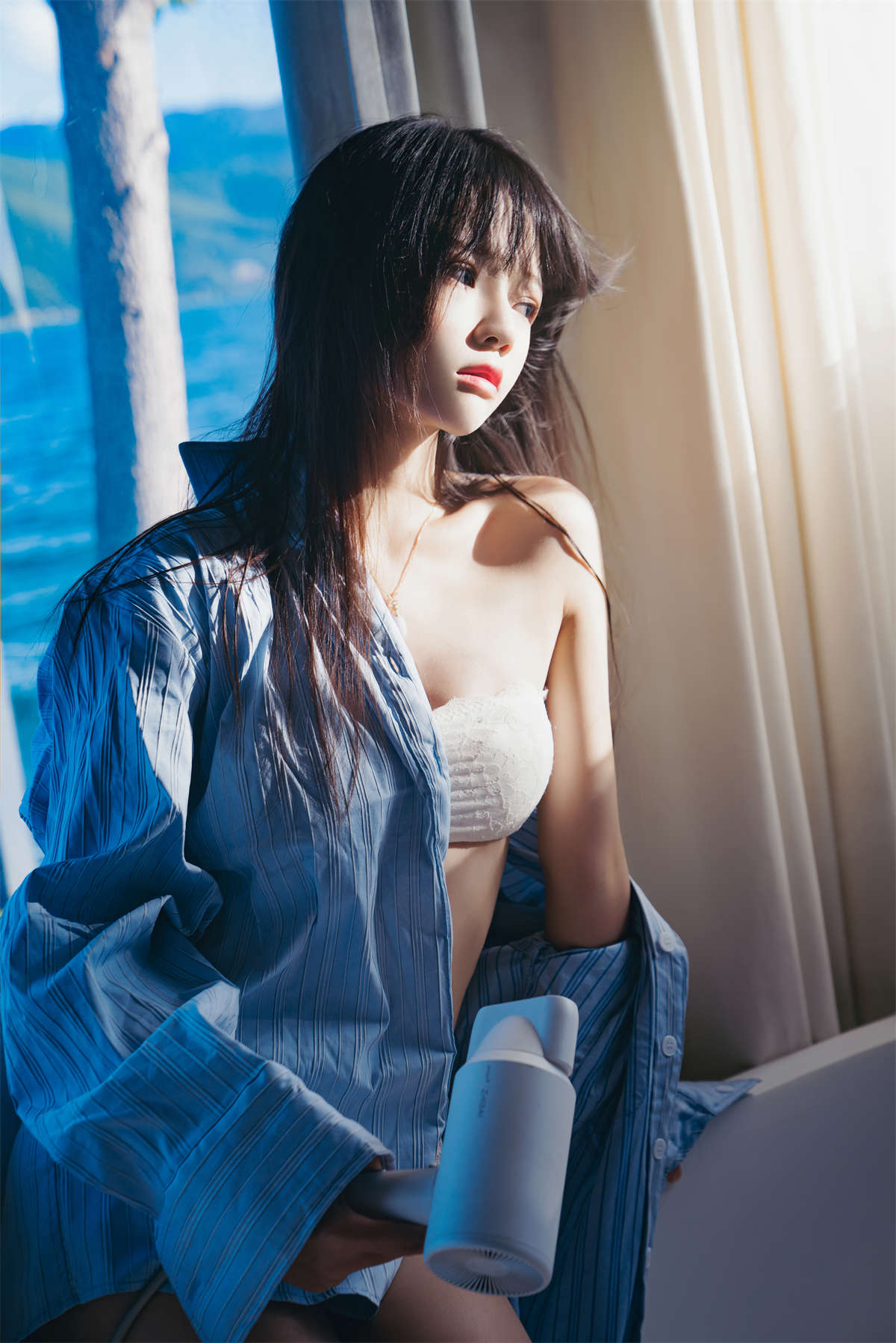 图片[2]-桜桃喵 – 蓝衬衫-日更街拍