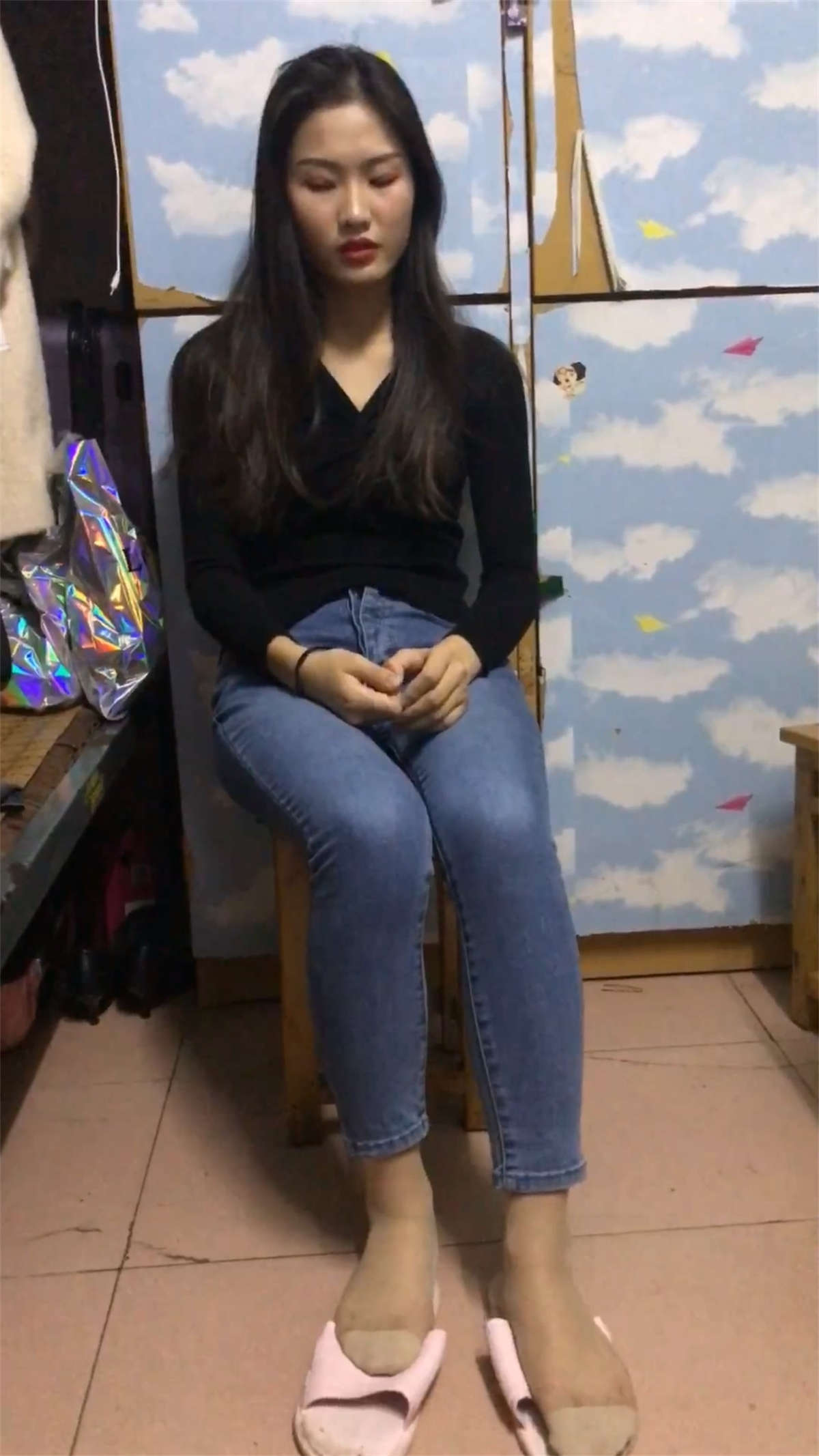 图片[2]-织梦行影摄影作品 第054期 宿舍牛仔短丝袜-日更街拍