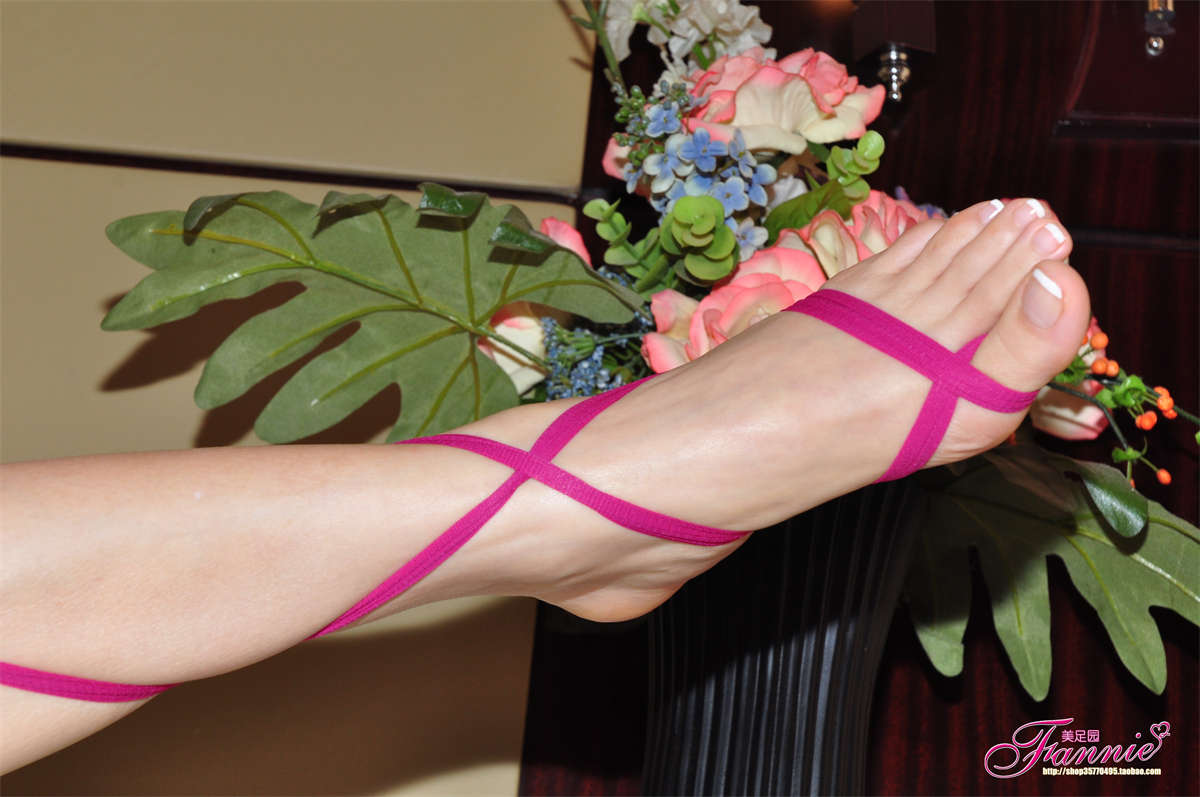 Fannie芬妮美足园NO.521 梦韵丝情炫彩（红丝）-日更街拍