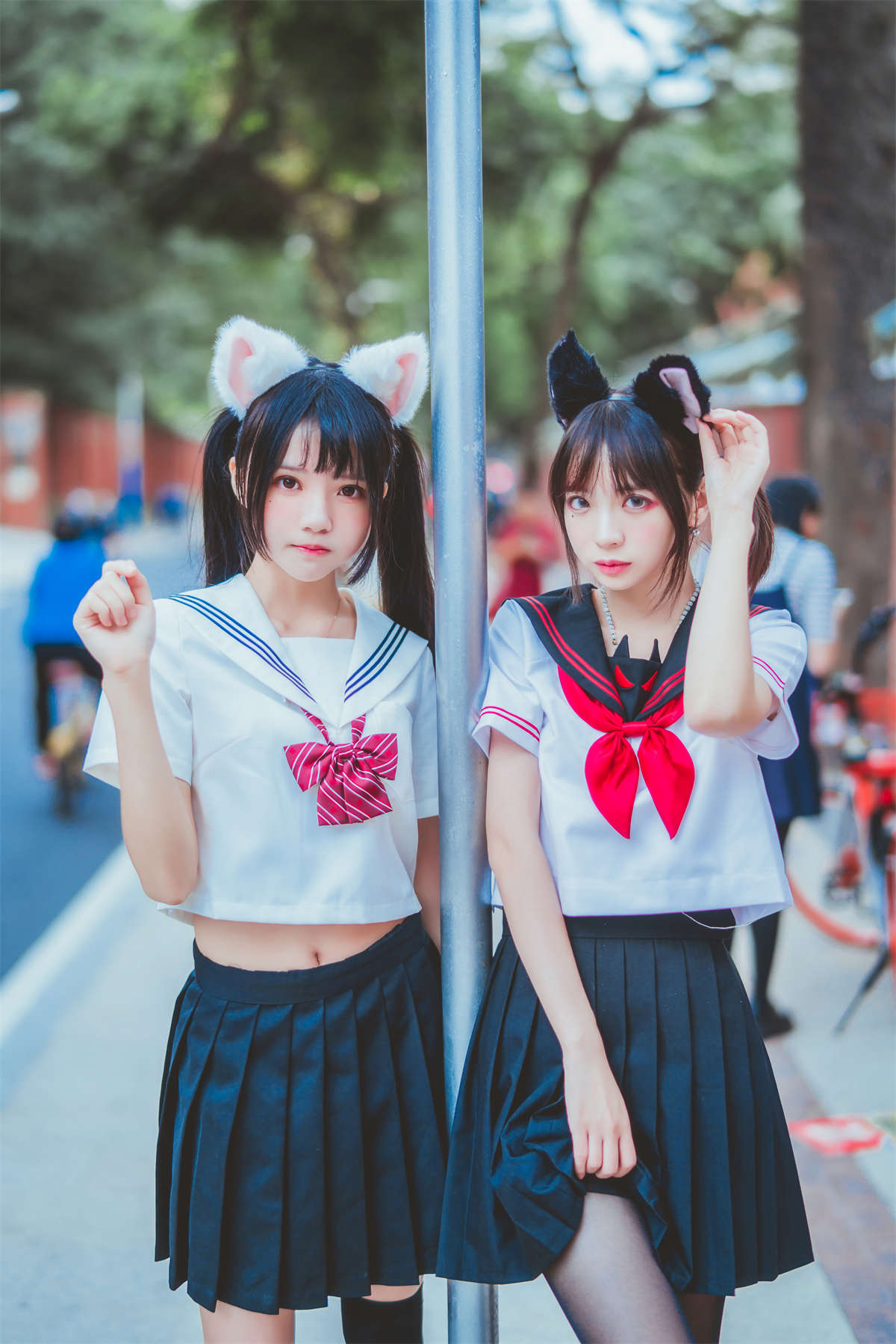 桜桃喵 – JK百合2-日更街拍