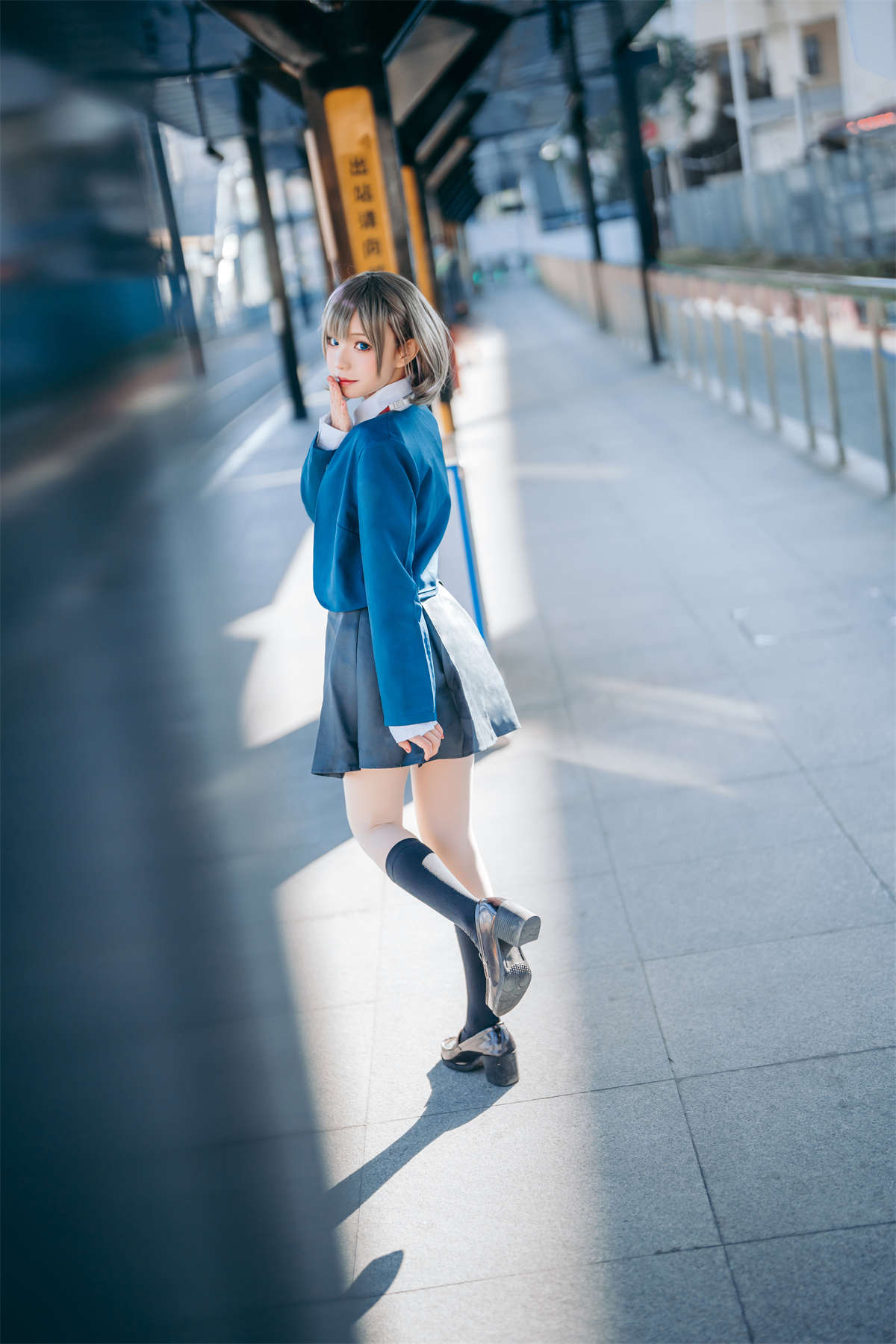 图片[2]-花柒Hana 唐可可校服-日更街拍