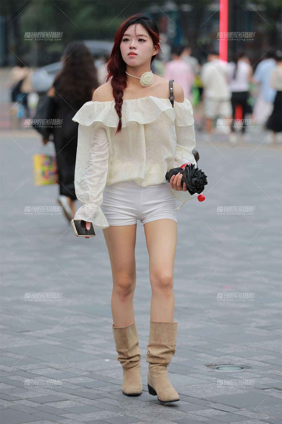 白色热裤-日更街拍