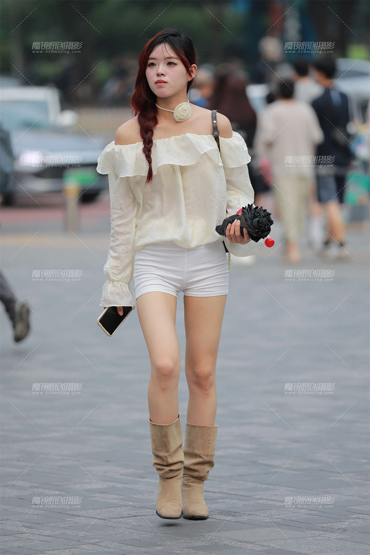 图片[2]-白色热裤-日更街拍