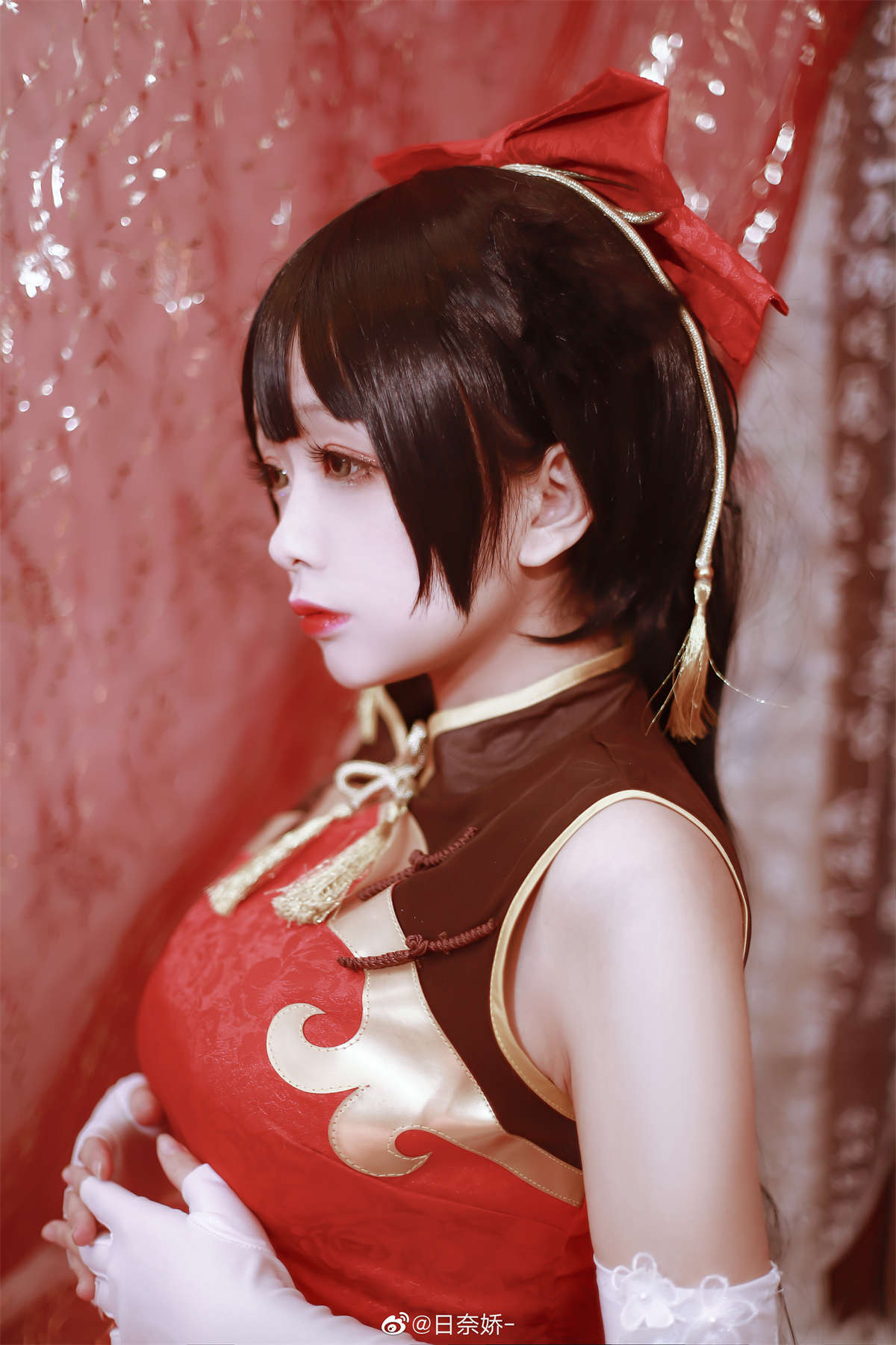 图片[2]-椎名莜 No.42 高雄獒红旗袍-日更街拍