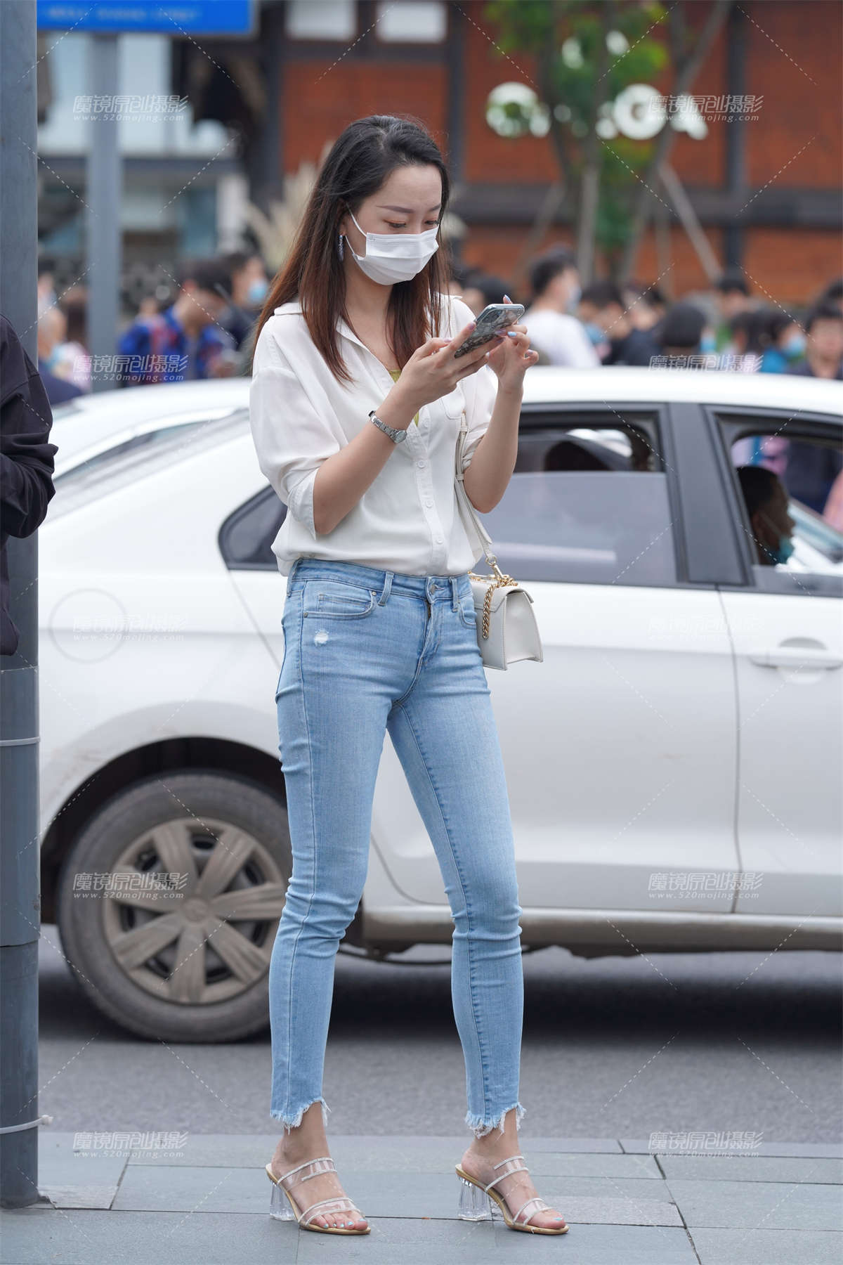 牛仔长腿小姐姐-日更街拍
