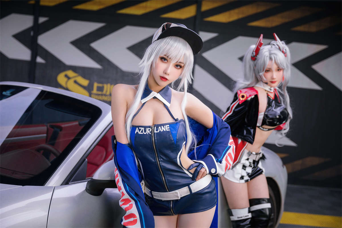 图片[2]-微博知名coser瓜希酱 碧蓝航线-欧根&企业-赛车女郎-日更街拍
