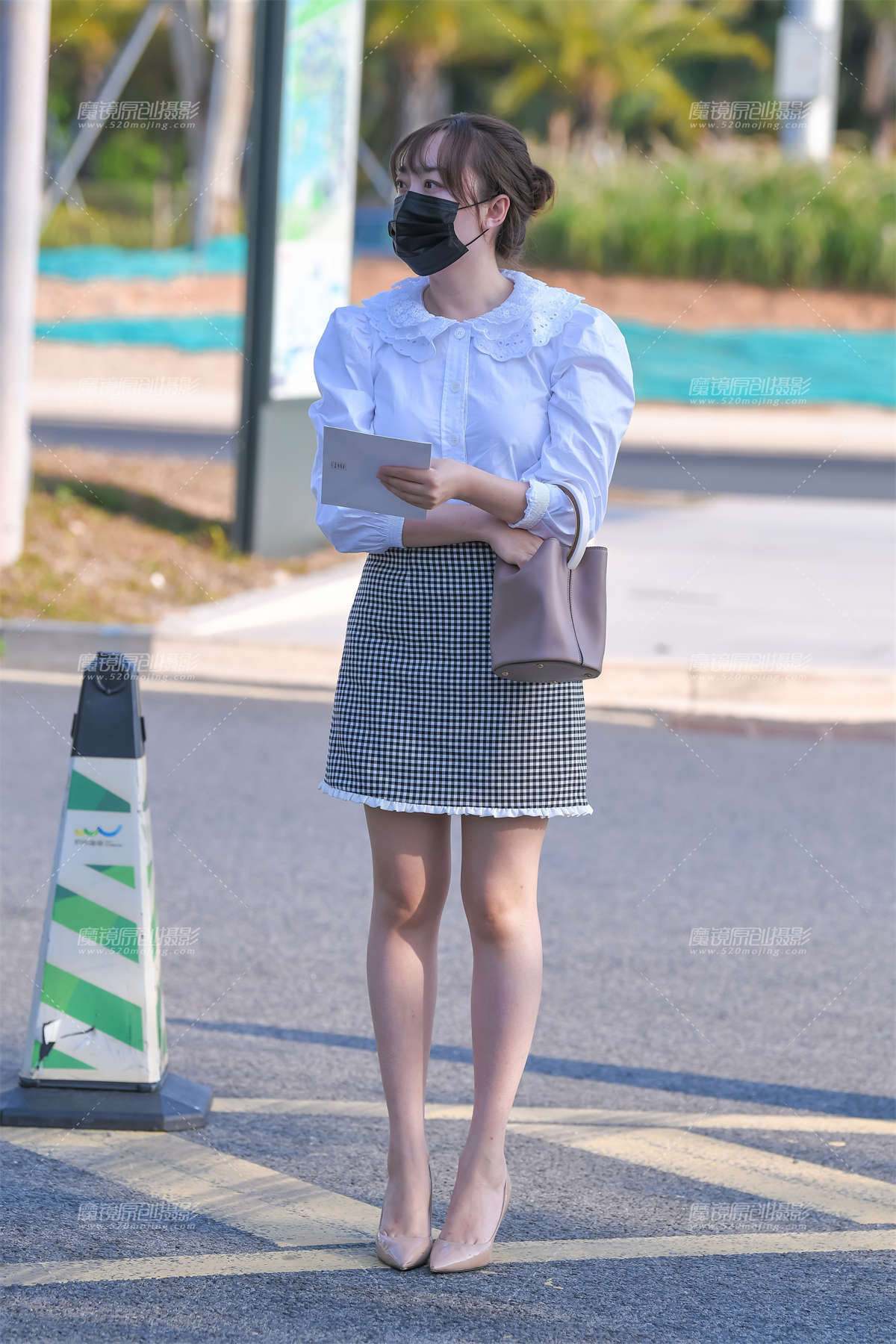 格仔裙高跟-日更街拍