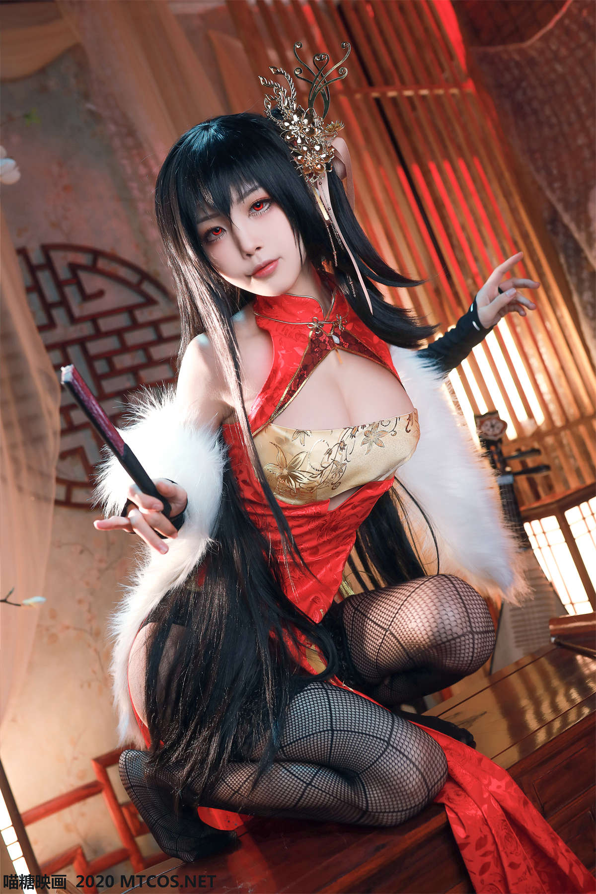 图片[2]-喵糖映画 HML.004 水淼大凤旗袍-日更街拍