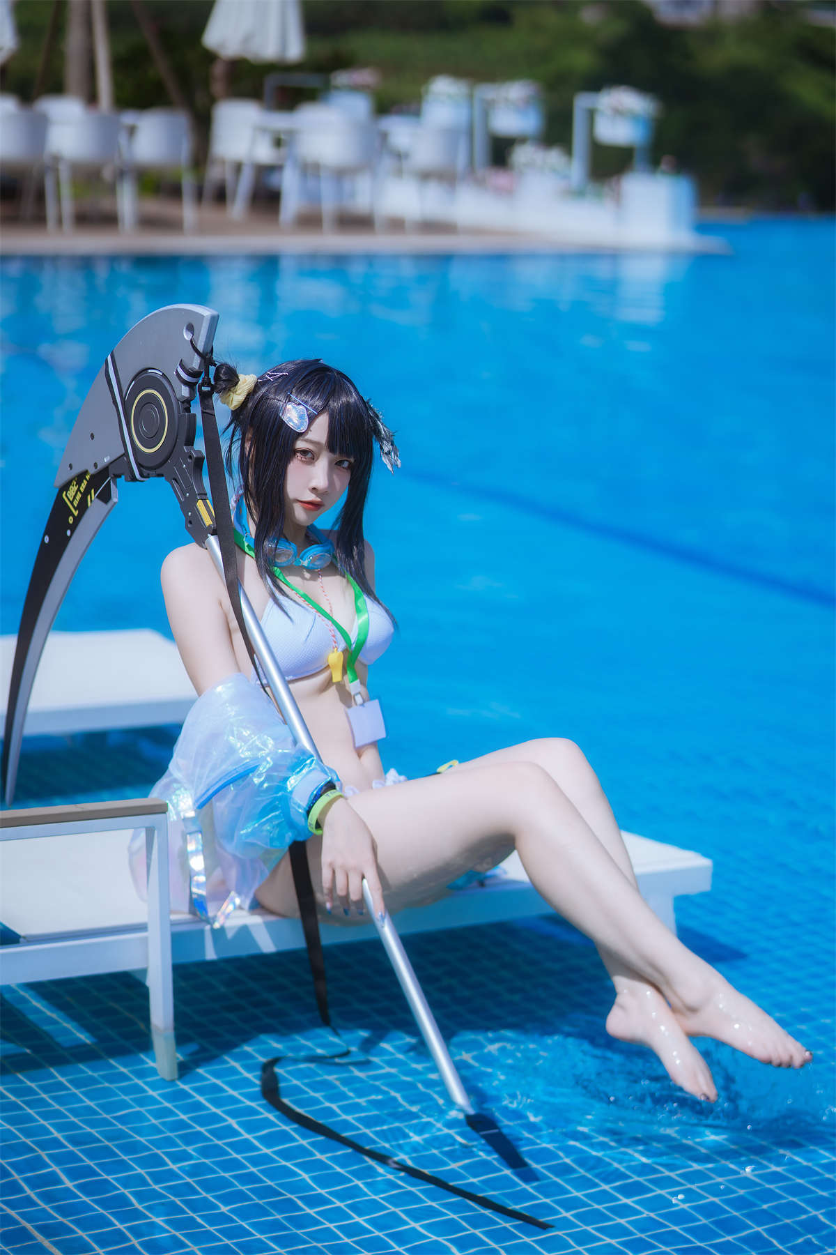 图片[2]-高产型Coser-二佐Nisa 泰拉夏日纪事 方舟羽毛笔泳装-日更街拍