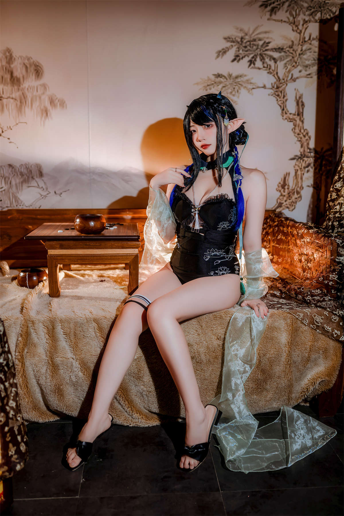 高产型Coser-二佐Nisa 泰拉夏日纪事 方舟夜半泳装-日更街拍