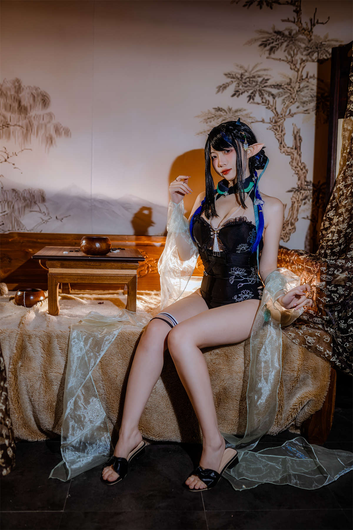 图片[2]-高产型Coser-二佐Nisa 泰拉夏日纪事 方舟夜半泳装-日更街拍