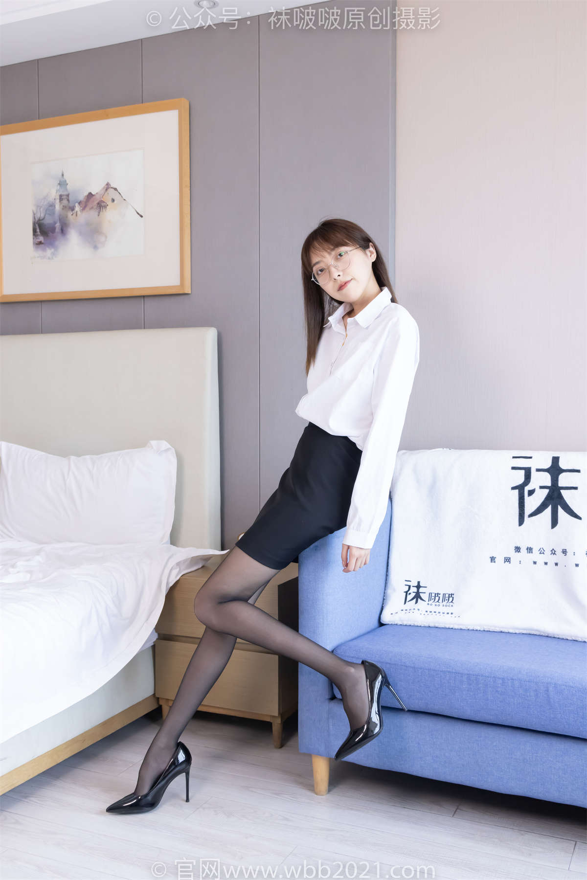 袜啵啵 No.419 稚予-高跟鞋、黑丝（脚尖加固款）、短肉丝（脚尖加固款）、ol风 花絮版-日更街拍