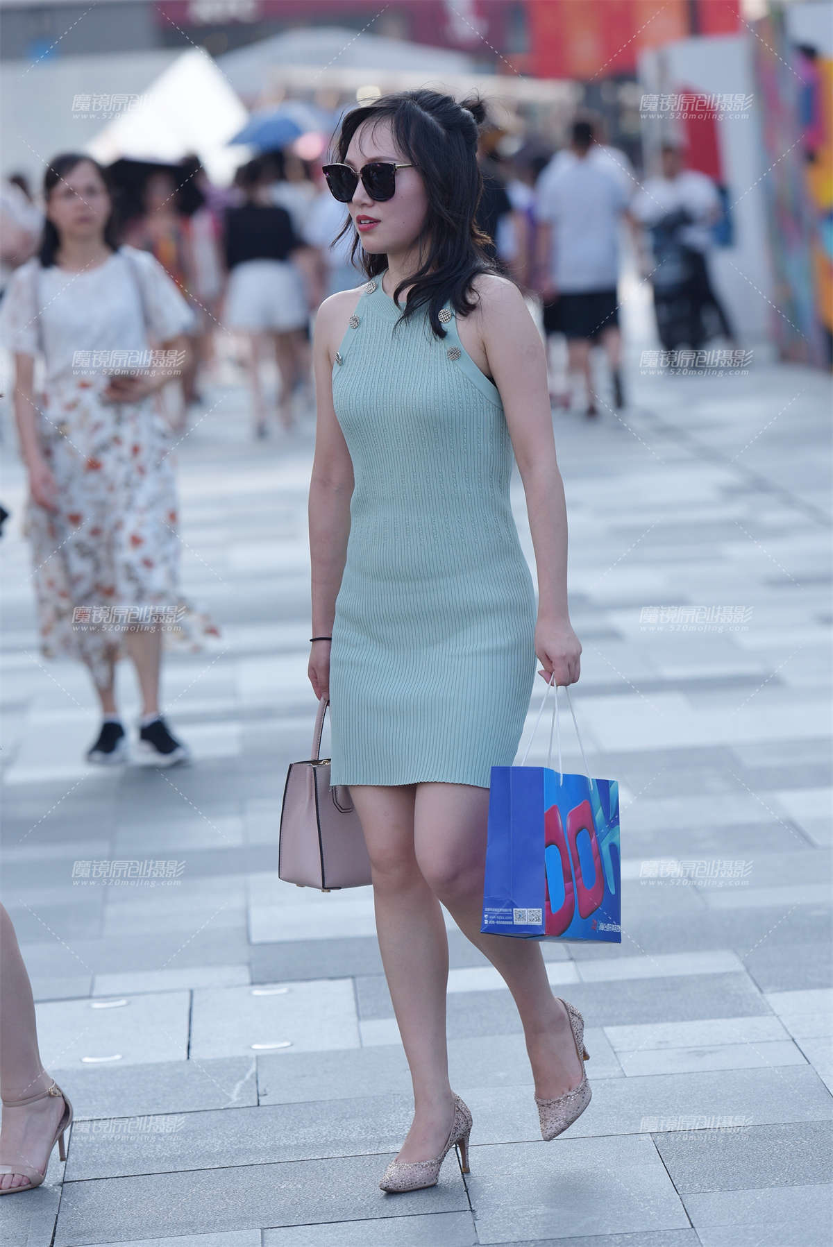 针织包臀裙-日更街拍