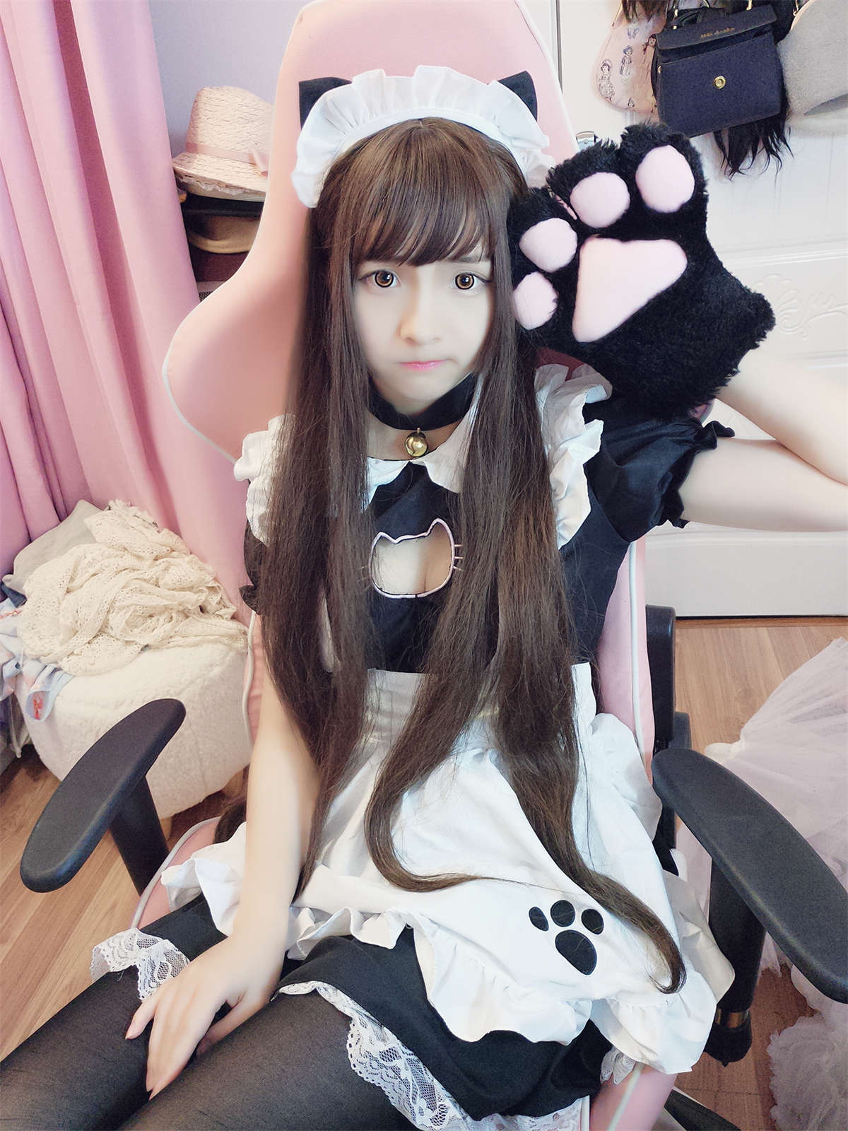 图片[2]-古川kagura 猫耳体操+女仆-日更街拍