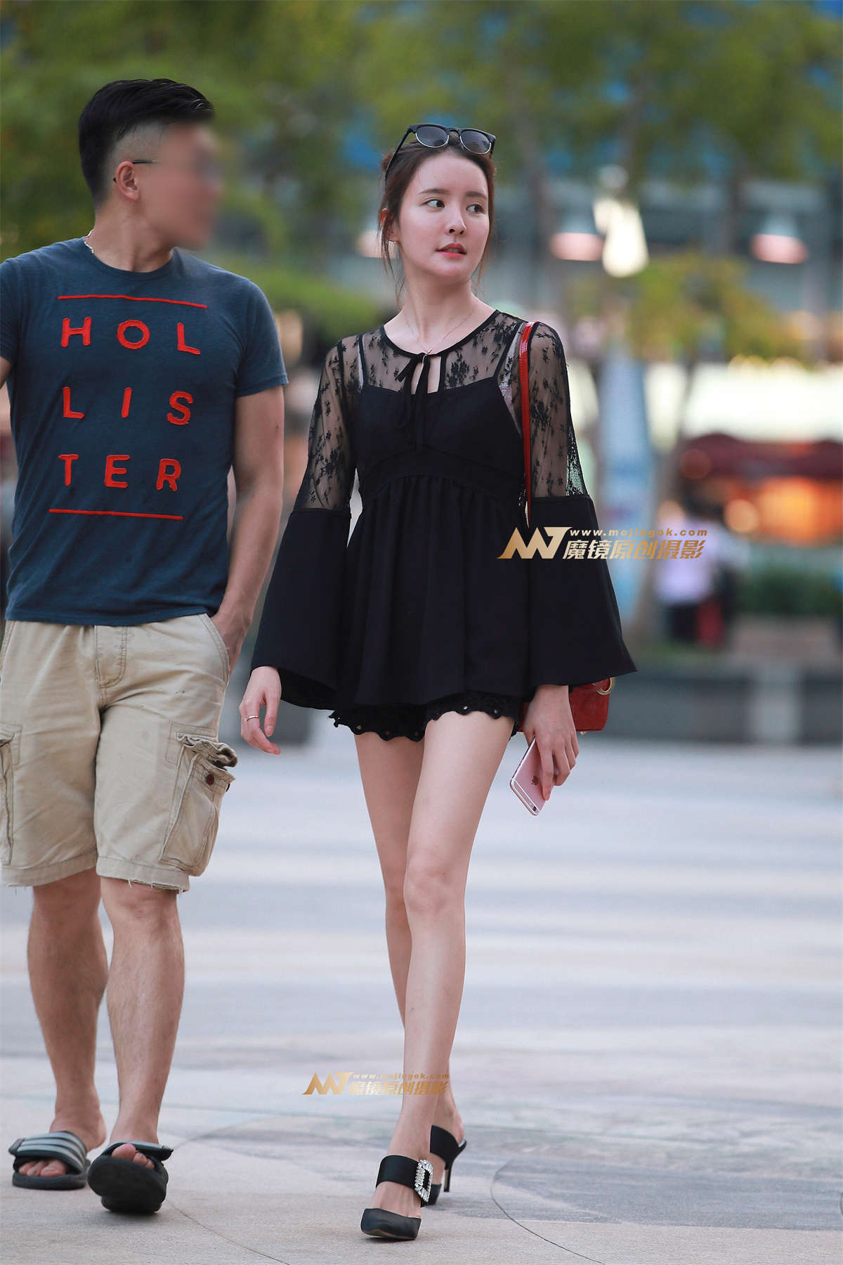 花边热裤，长腿-日更街拍