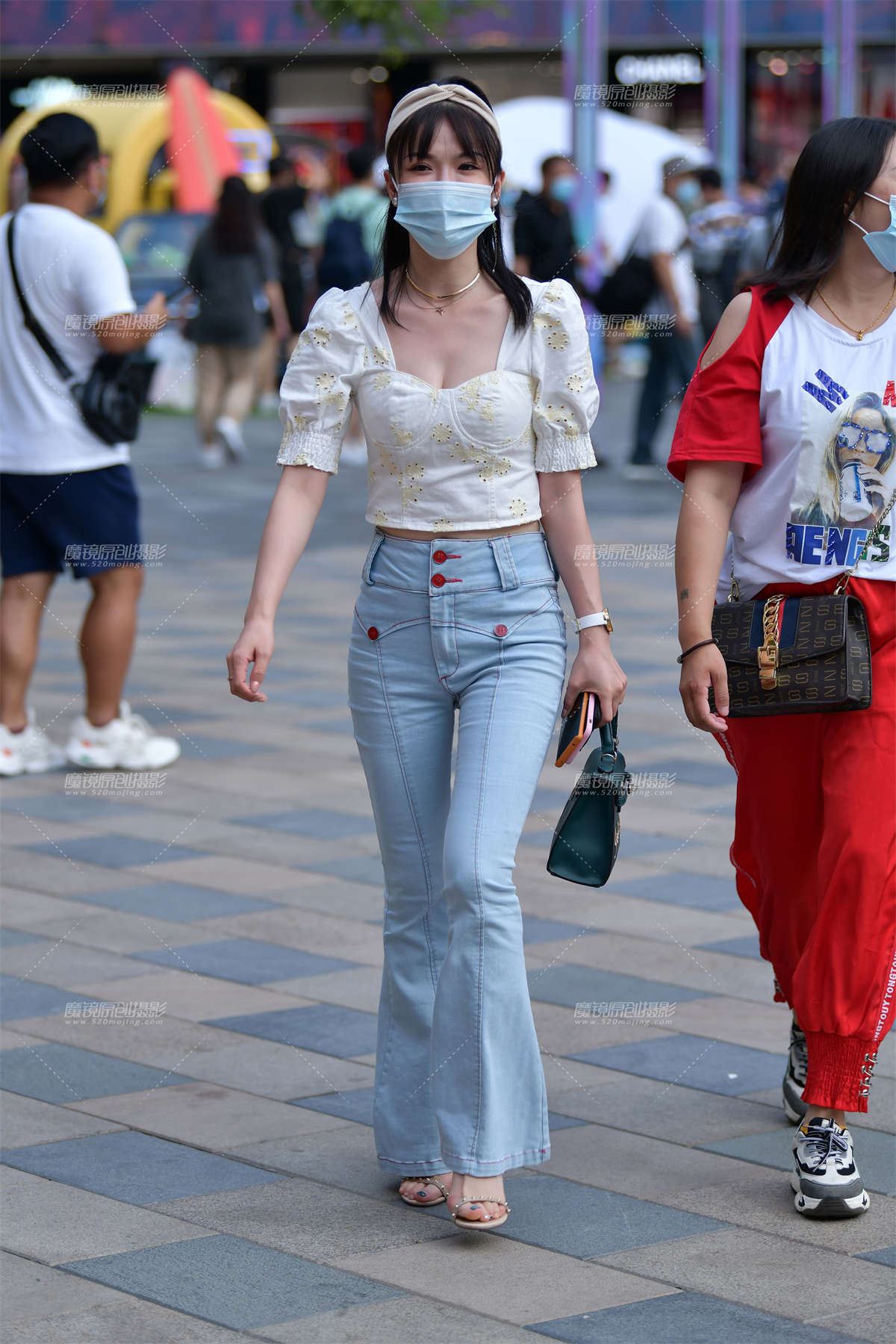第1803篇★牛仔阔腿裤美女★-日更街拍