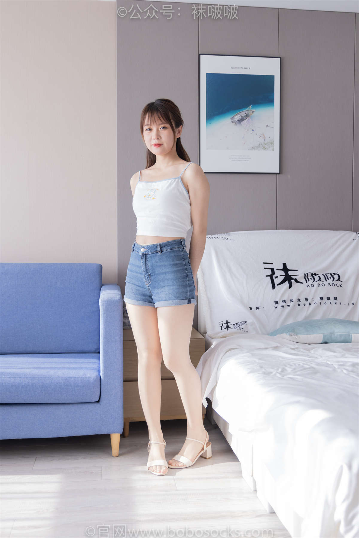 袜啵啵 No.077 朵朵-凉鞋、肉丝（脚尖透明款）花絮版-日更街拍