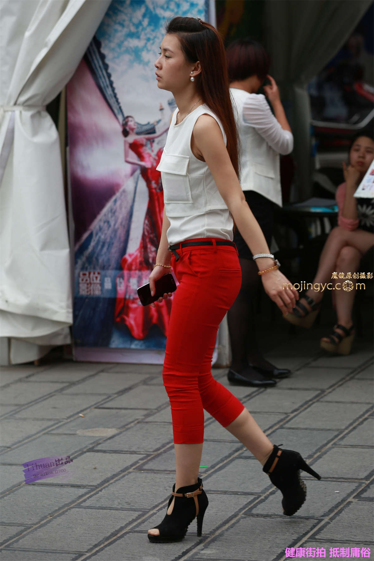 李欢原创-七分红裤-日更街拍