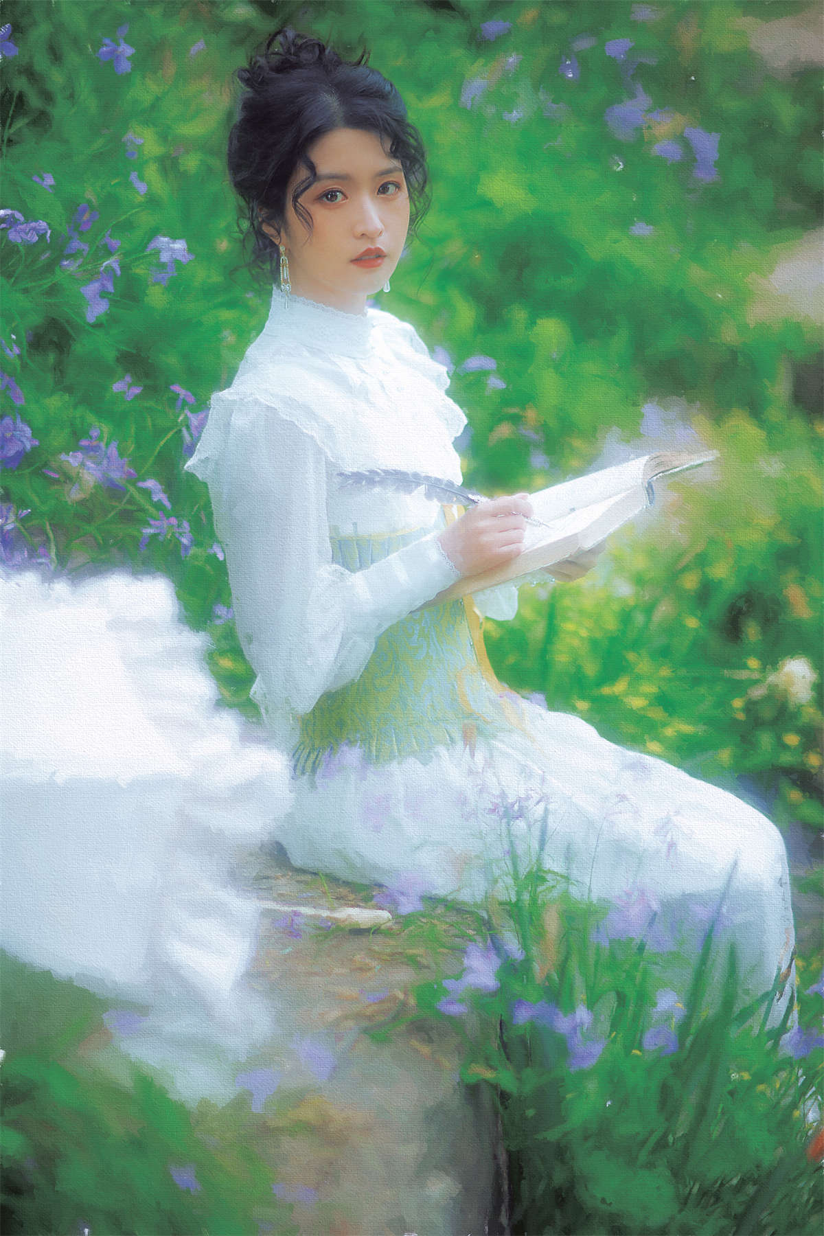 YITUYU艺图语 2023.04.13 撑阳伞的少女 一束青-日更街拍