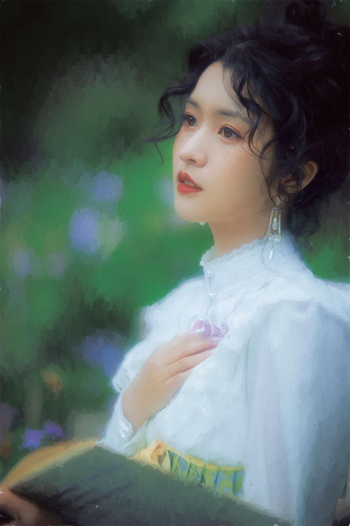 YITUYU艺图语 2023.04.13 撑阳伞的少女 一束青插图1