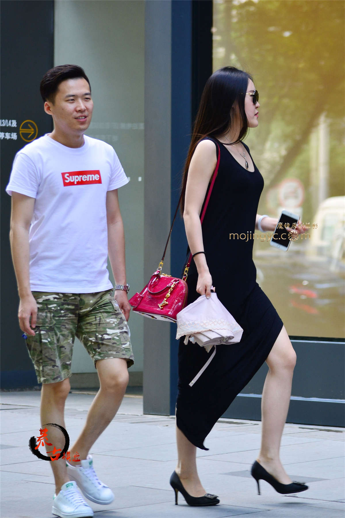 8-19 黑色开叉裙-日更街拍