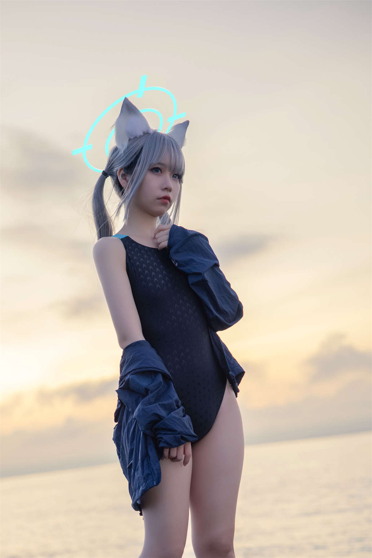 G44不会受伤 NO.81 碧蓝档案 砂狼白子泳装-日更街拍