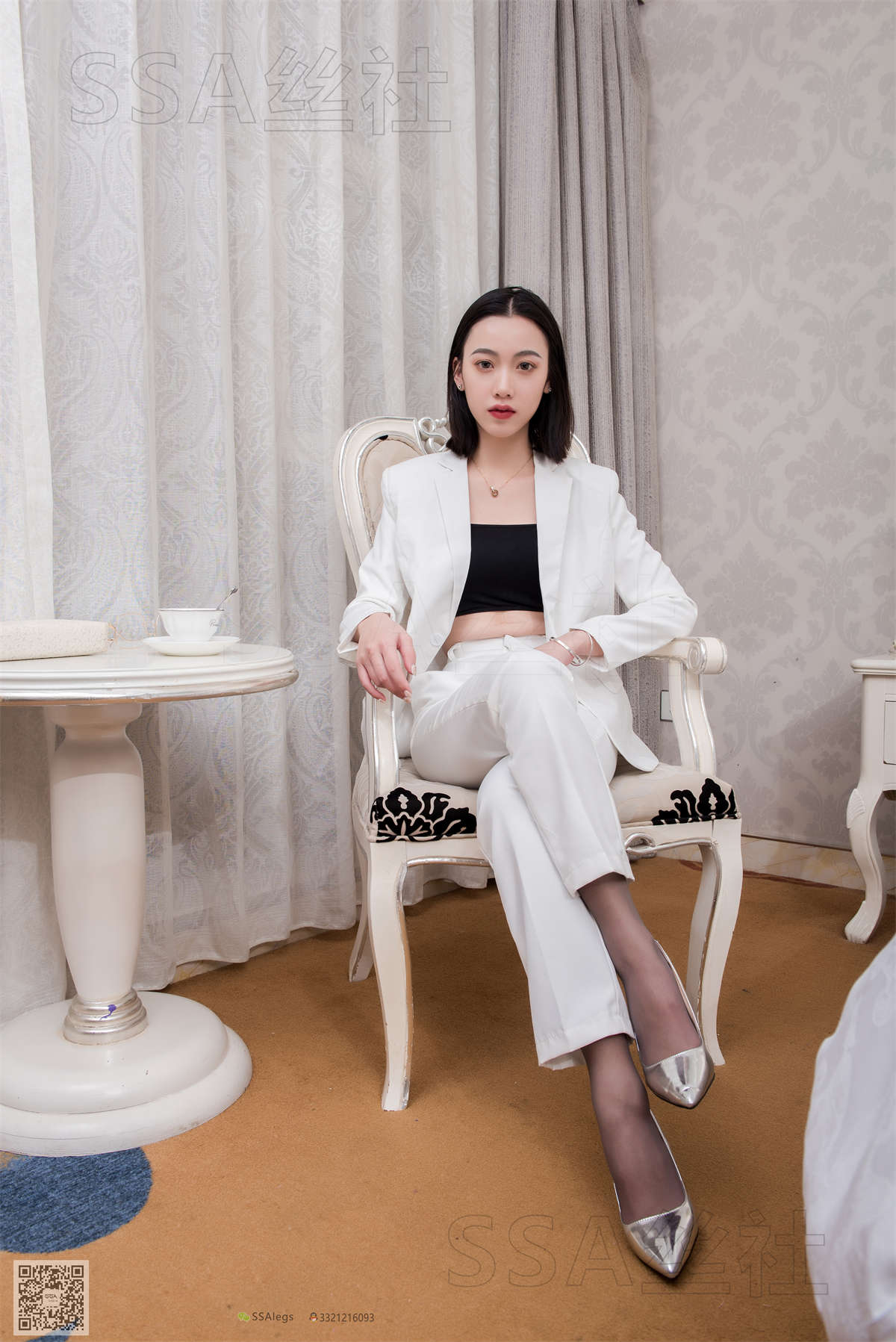 图片[2]-SSA丝社 NO.065 大大 白西装裤里丝-日更街拍