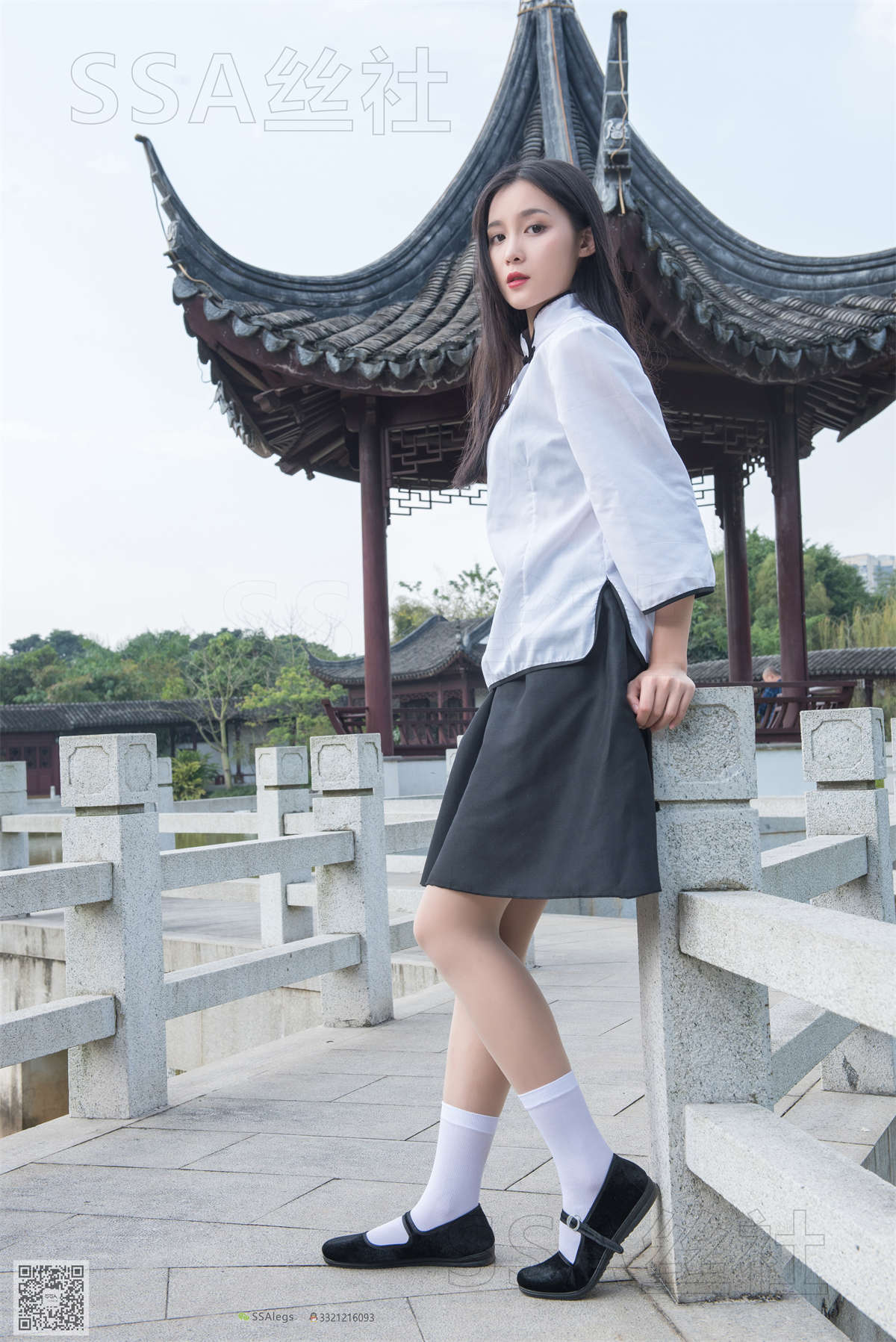 图片[2]-SSA丝社 NO.068 君君 民国学妹肉丝白袜-日更街拍
