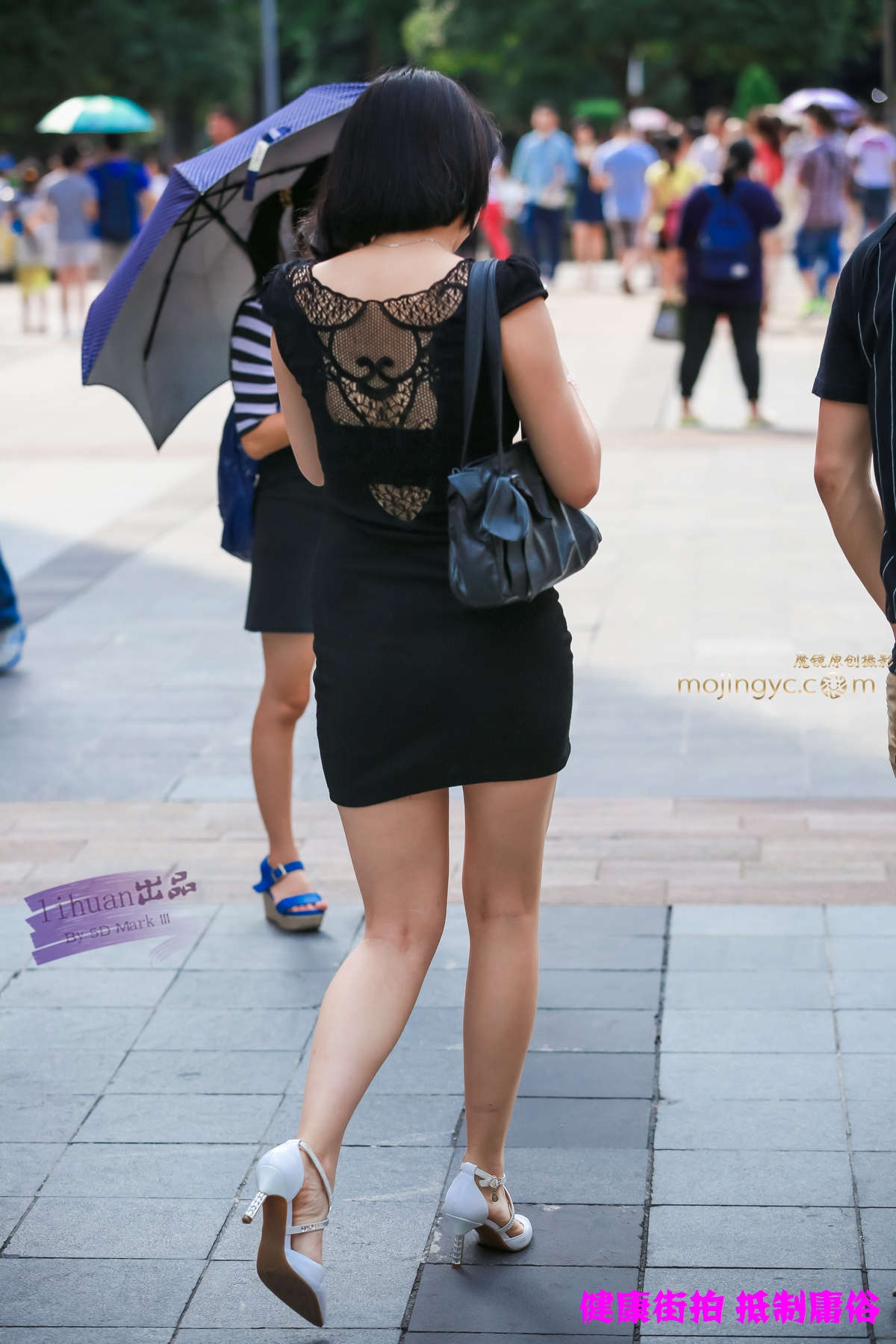 李欢原创-黑色裹身裙（11P）-日更街拍