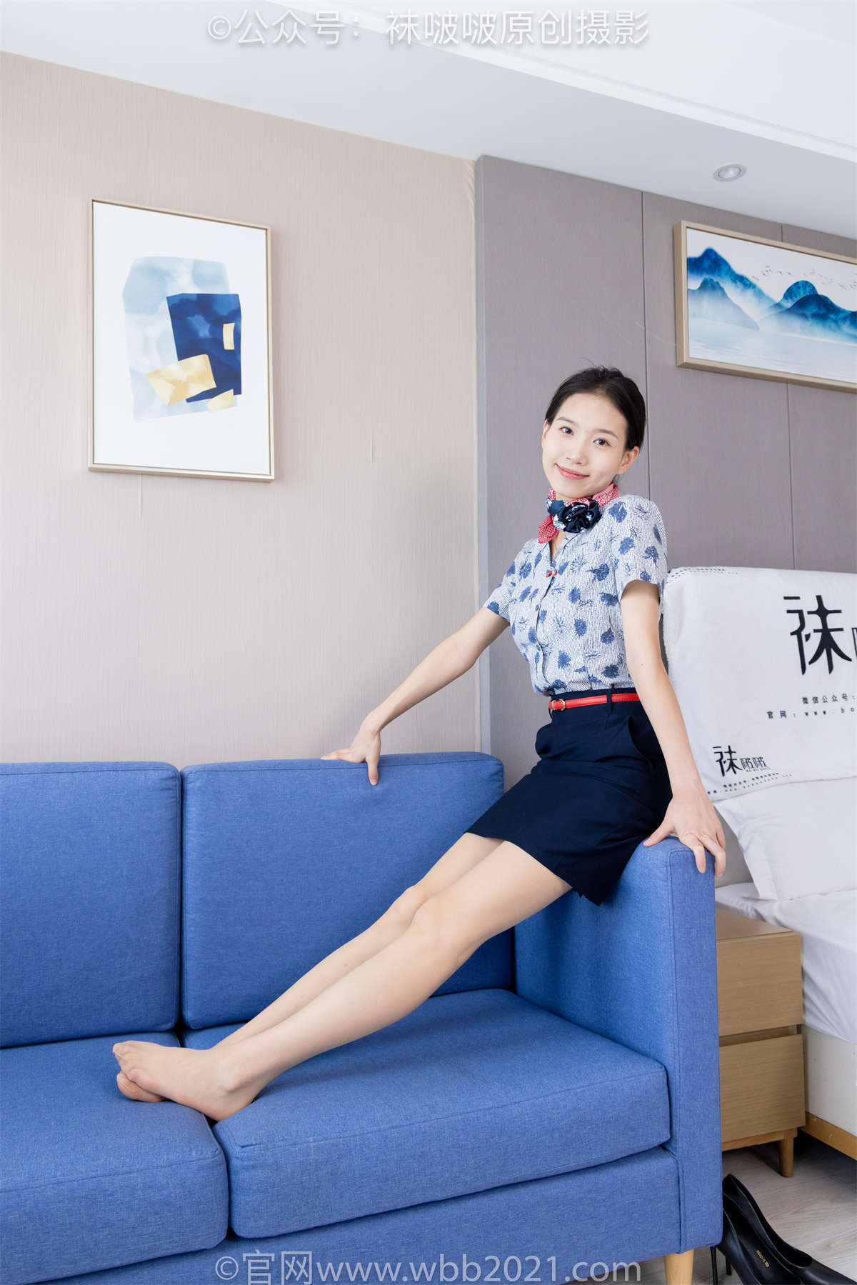 图片[2]-袜啵啵 No.334 芝士-东航制服、两双高跟鞋、薄肉丝（脚尖透明款）、薄灰丝（脚尖加固款）花絮版-日更街拍