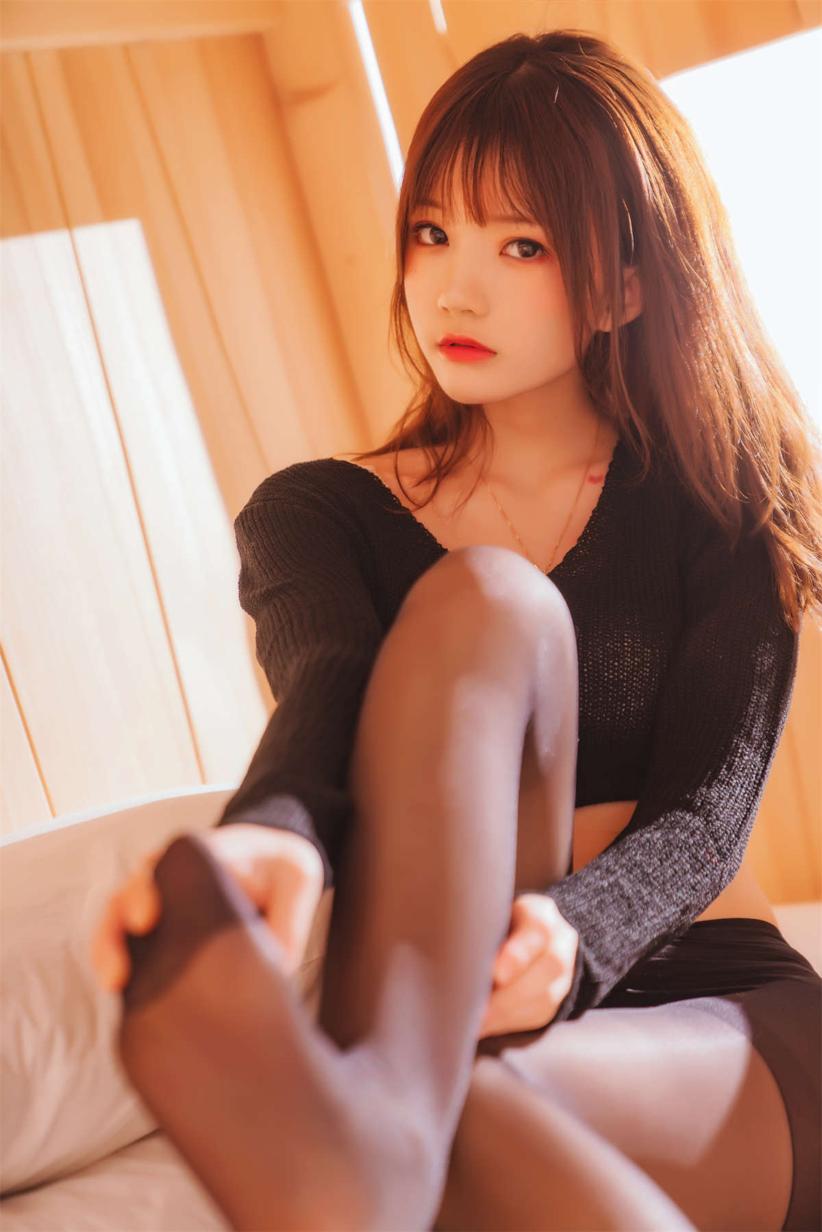 图片[2]-桜桃喵 – 黑&白 之 性感黑-日更街拍