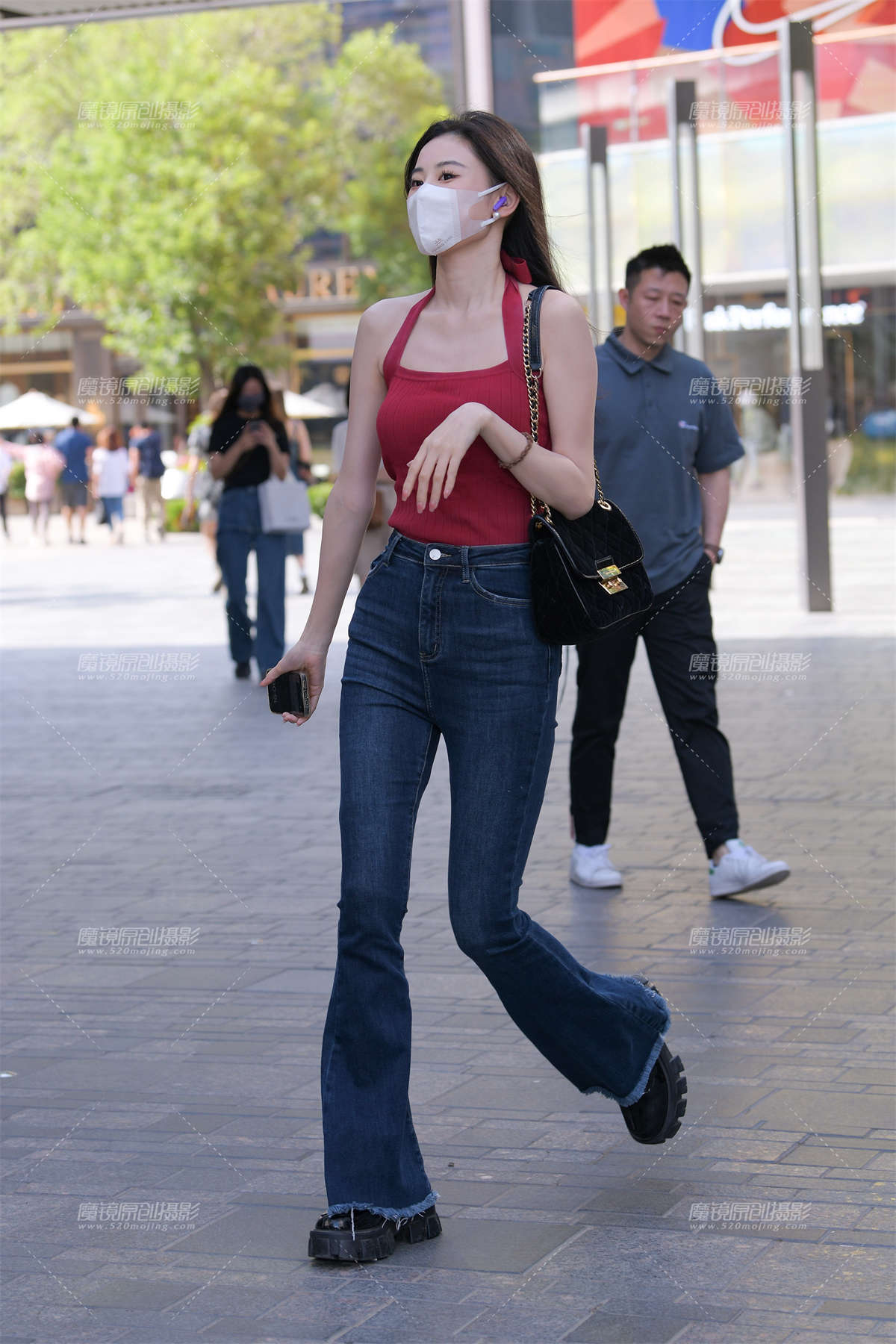 图片[2]-红衣牛仔美女-日更街拍