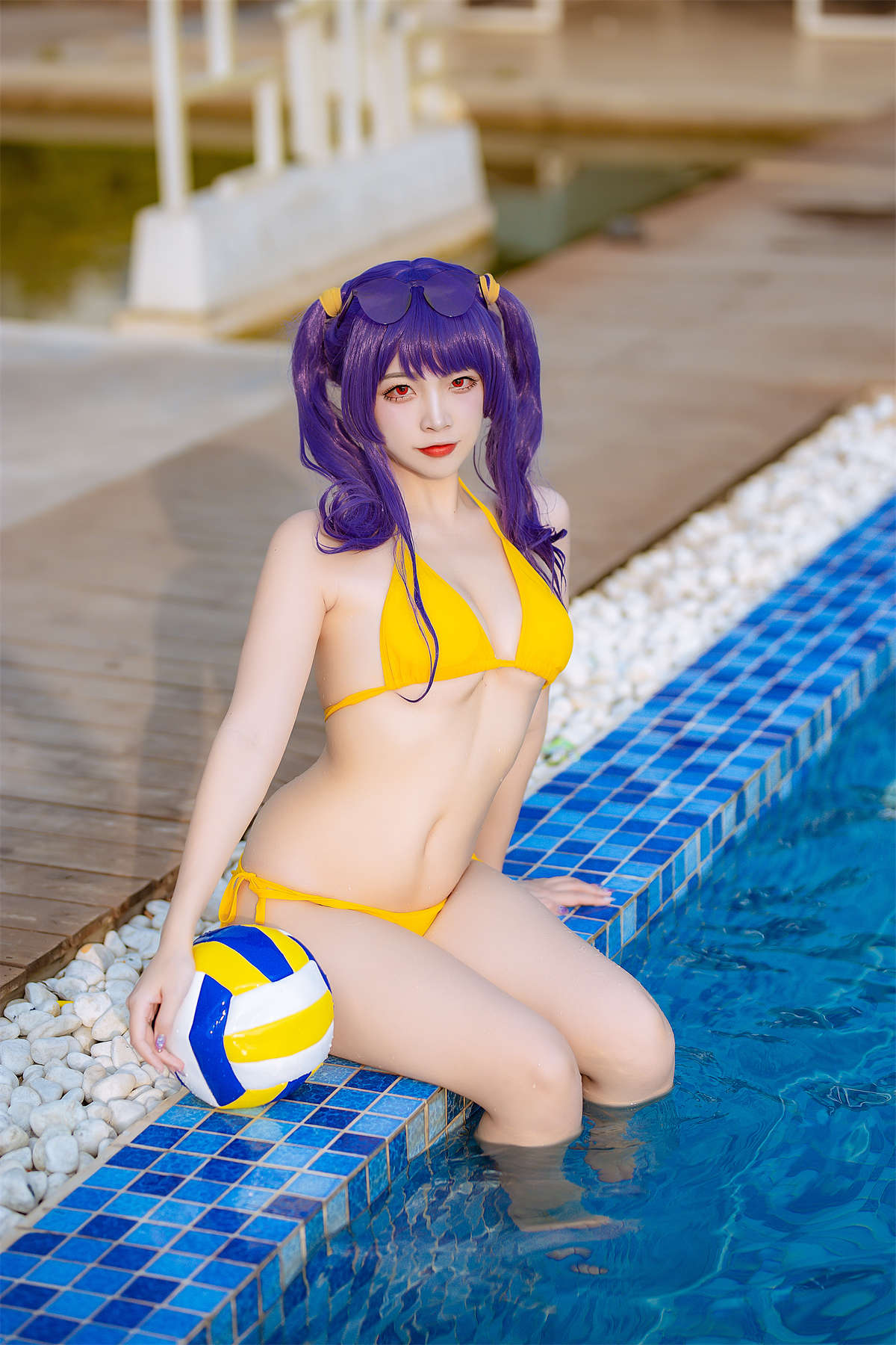高产型Coser-二佐Nisa 碧蓝 波拉泳装-日更街拍