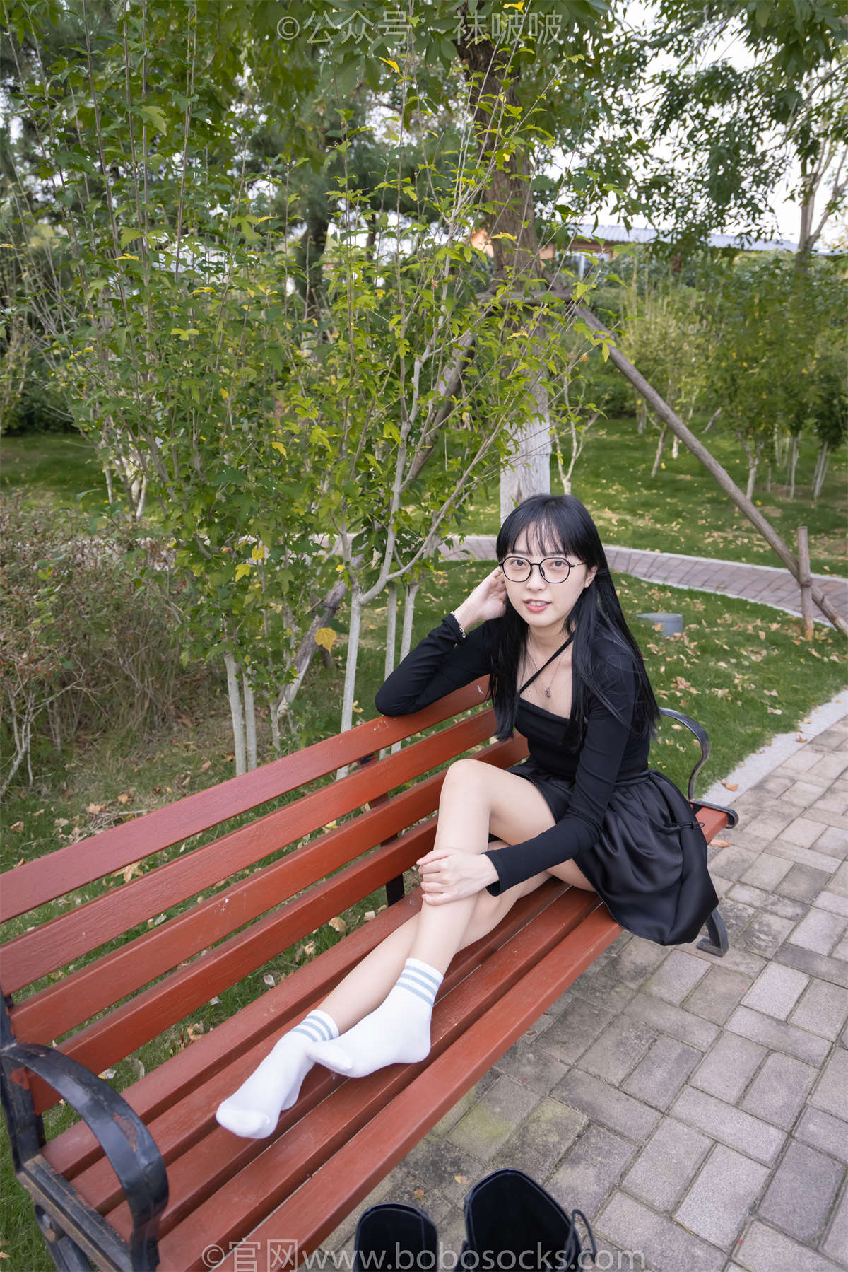 袜啵啵 No.040 稚予-长靴、白棉袜、肉丝（脚尖透明款）常...-日更街拍