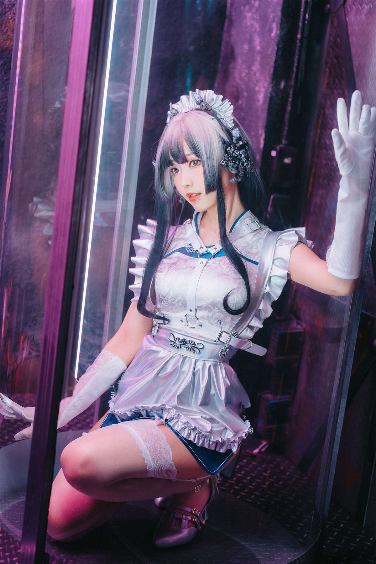 Ely_eee(ElyEE子) 賽博女僕 青輝石-日更街拍