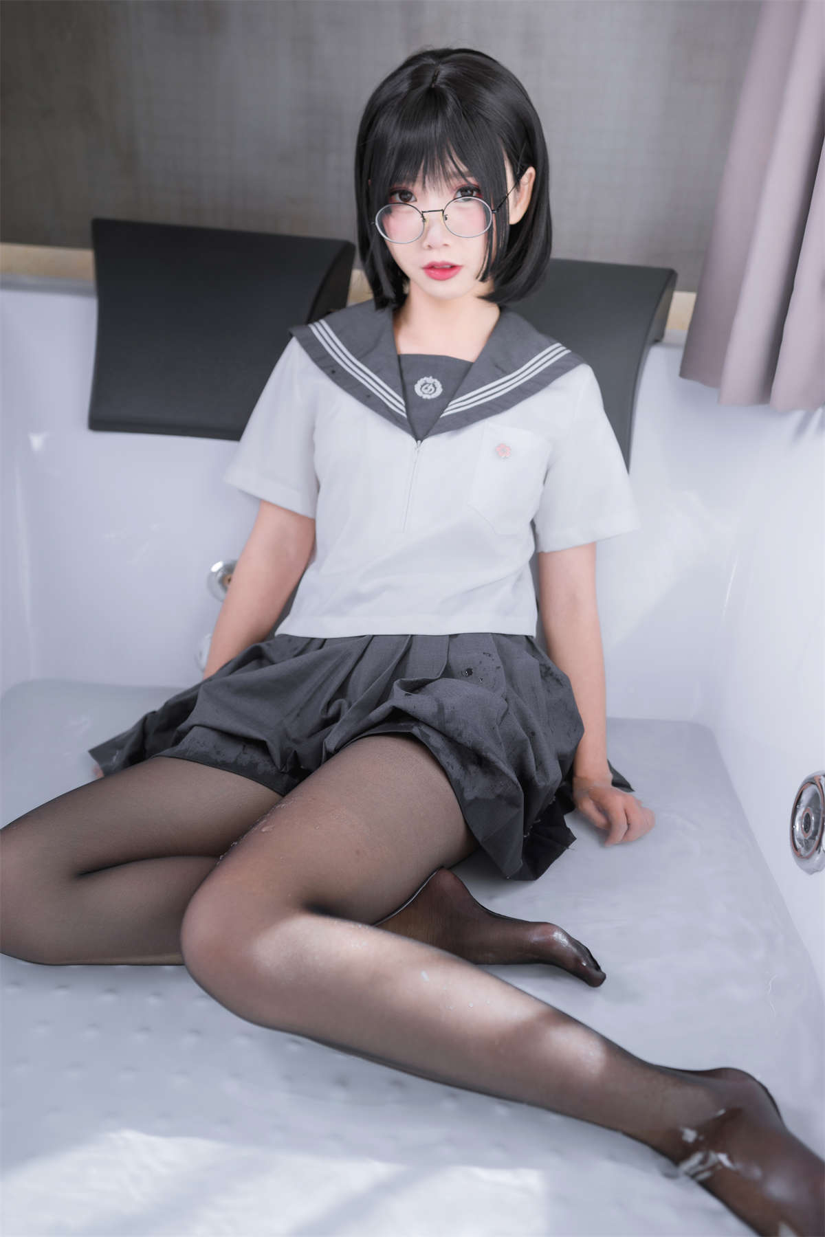 面饼仙儿 NO.016 脑内少女 黑丝JK-日更街拍