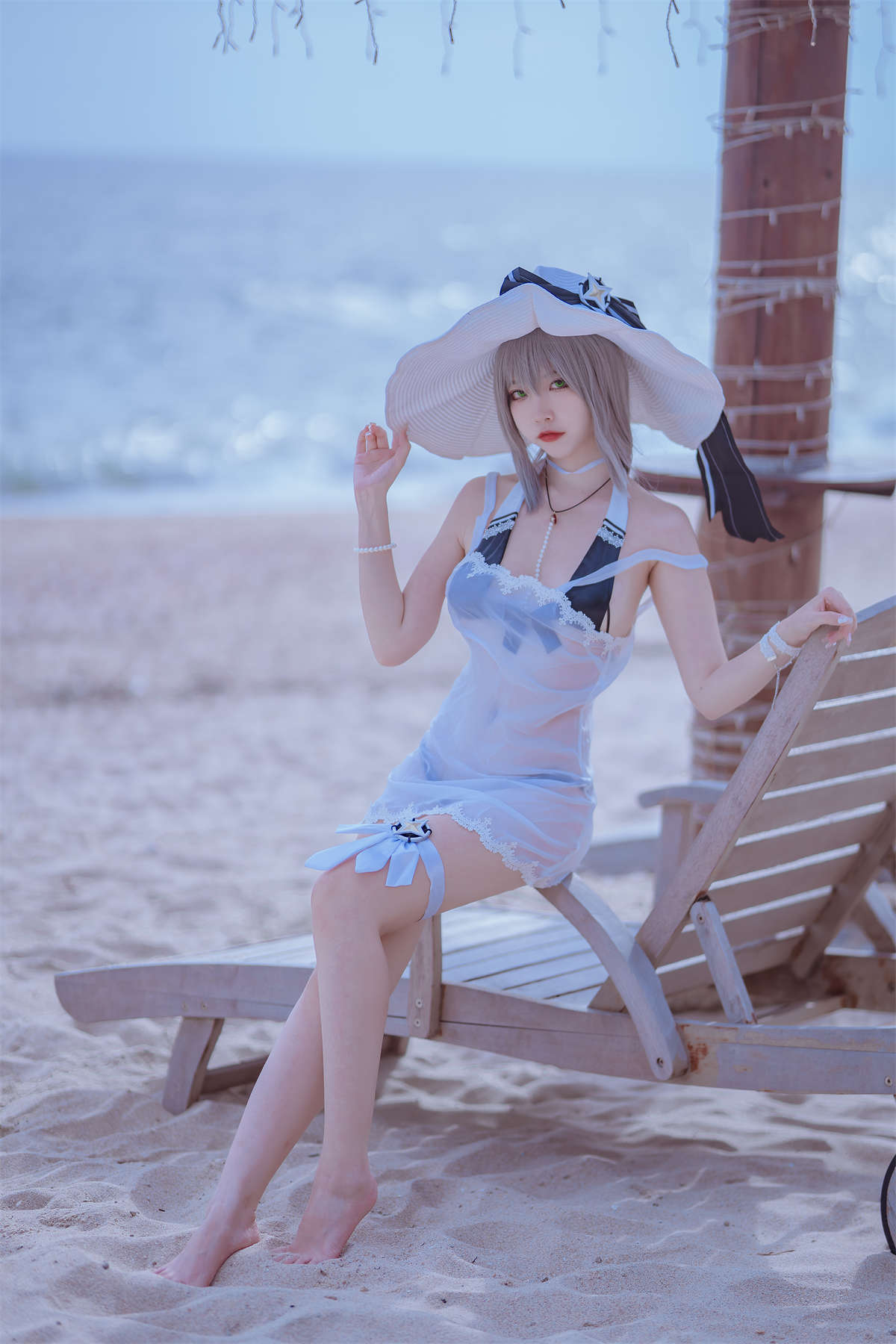高产型Coser-二佐Nisa 碧蓝 天鹰泳装-日更街拍