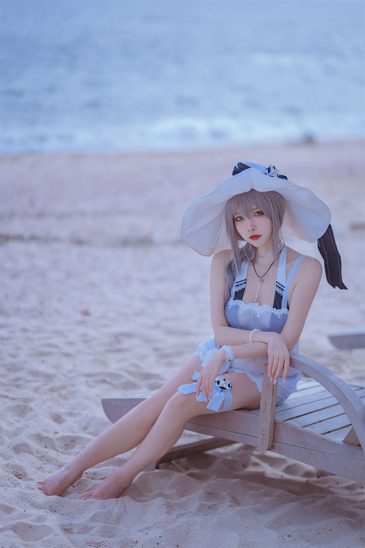 图片[2]-高产型Coser-二佐Nisa 碧蓝 天鹰泳装-日更街拍
