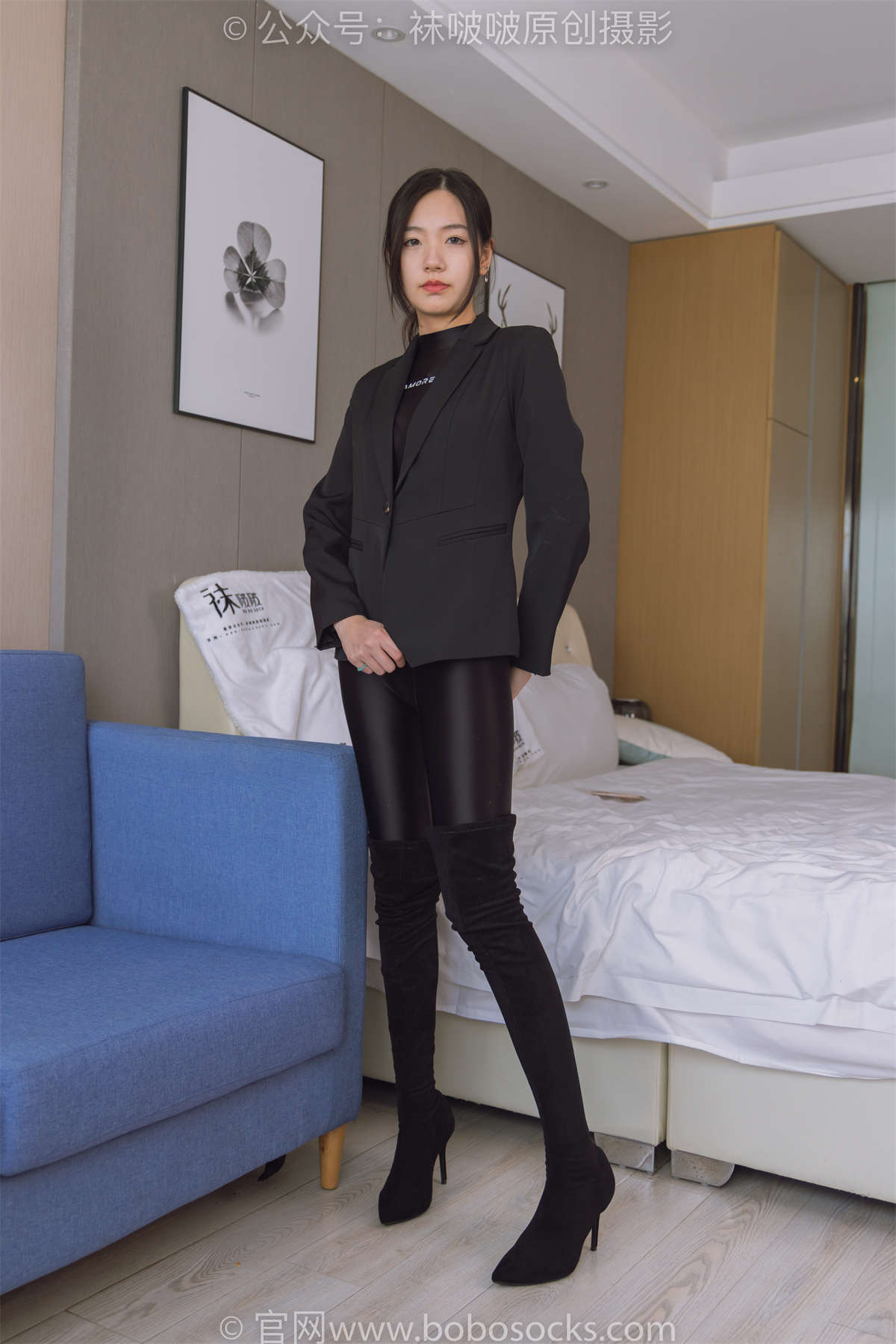 袜啵啵 No.188 小甜豆-连体泳衣、高跟长靴、短肉丝（脚尖加固款）、裸足 花絮版-日更街拍