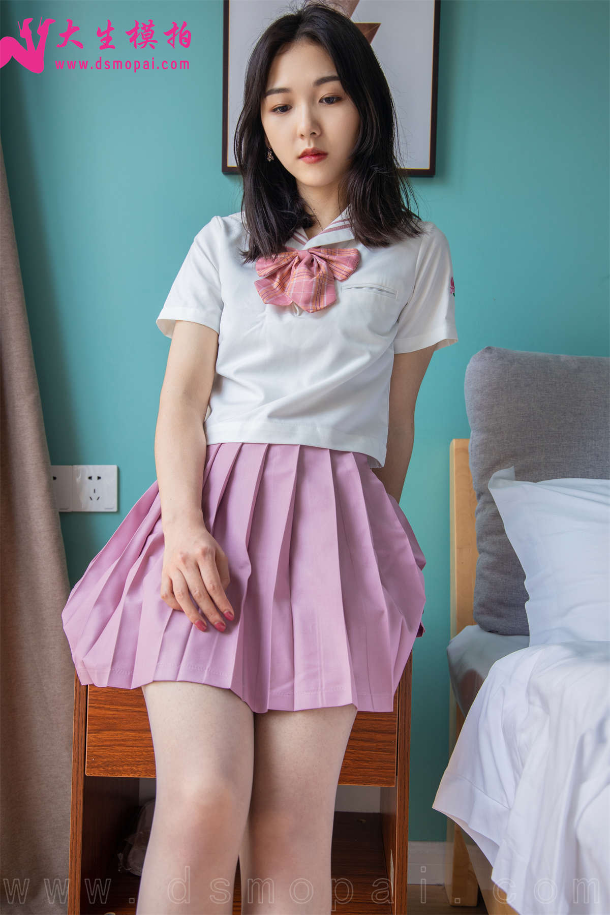 图片[2]-大生模拍 NO.264 漫语 白色长筒袜-日更街拍