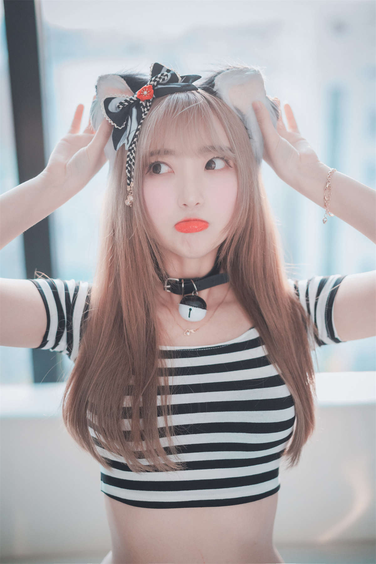 图片[2]-[DJAWA] Hanari – Catgirl in Stripes-日更街拍