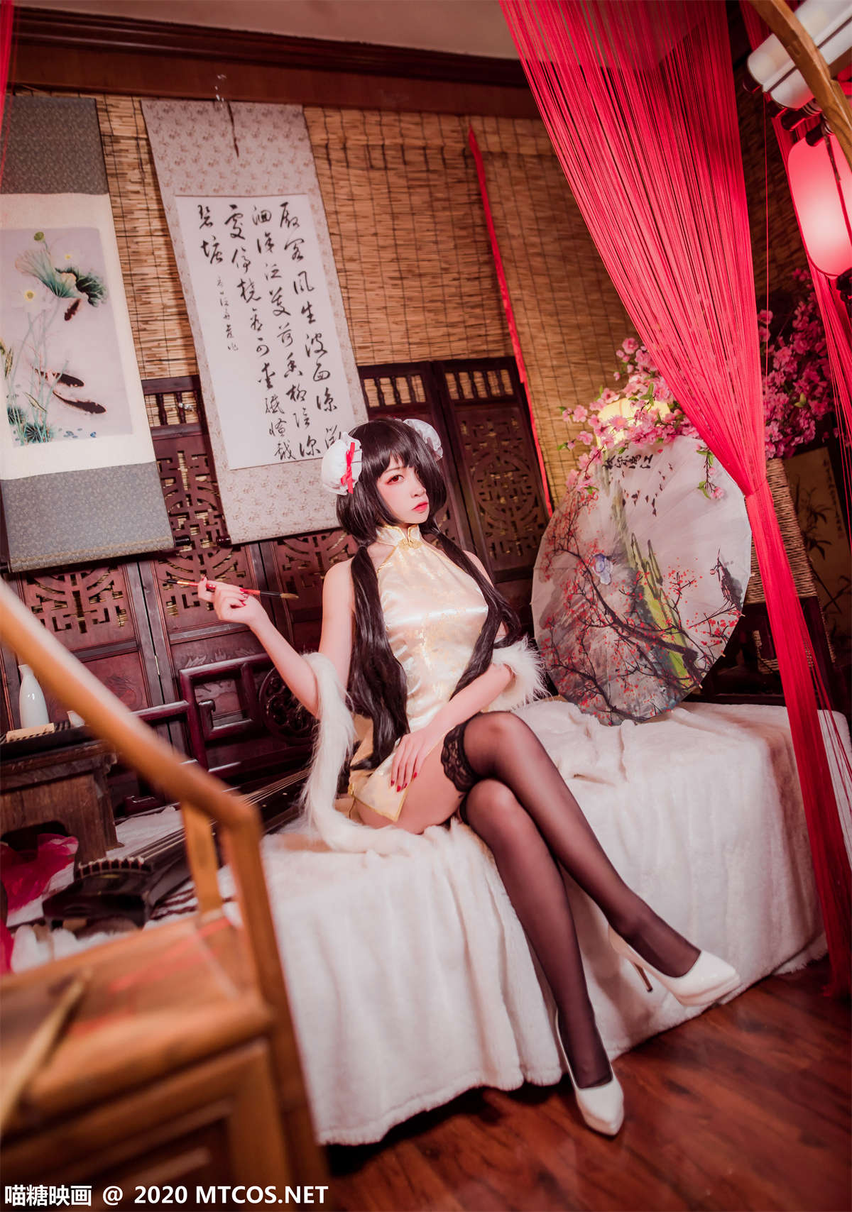 图片[2]-喵糖映画 HML.019 狂三黑丝旗袍-日更街拍