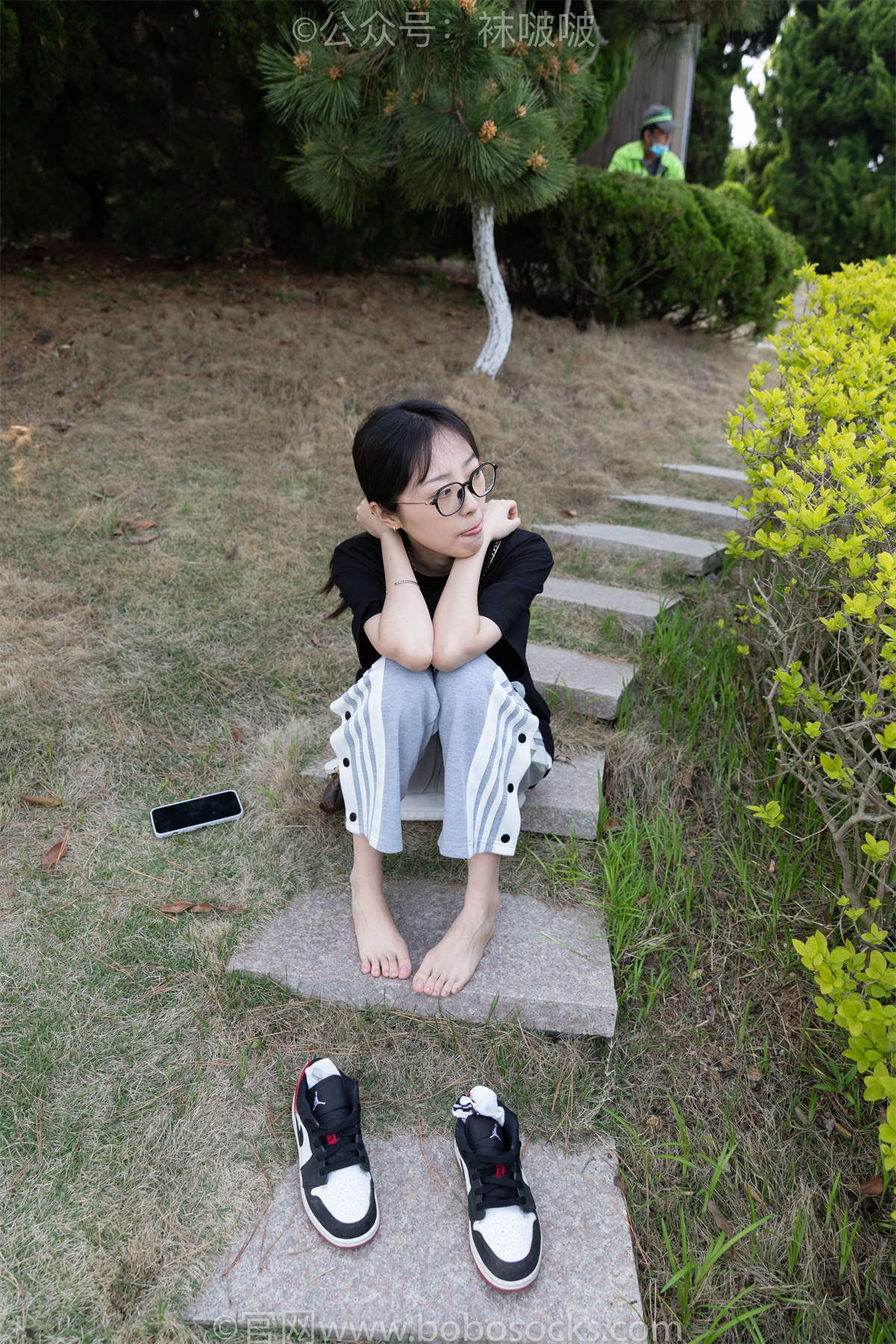 图片[2]-袜啵啵 No.023 稚予-AJ、白色短棉袜、裸足常规版-日更街拍