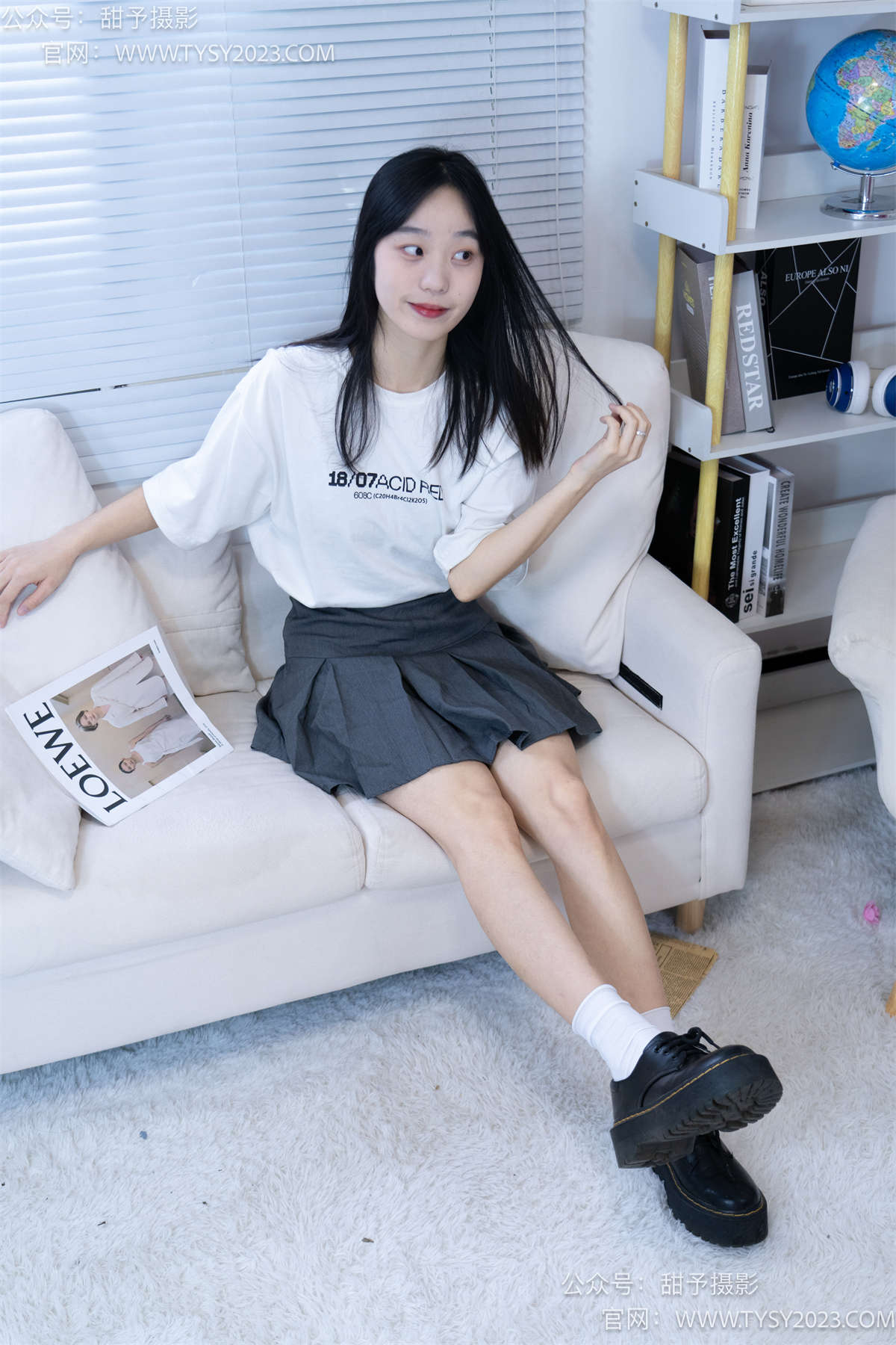 图片[2]-甜予摄影008期：艺艺-皮鞋、白棉袜、裸足 完整版-日更街拍