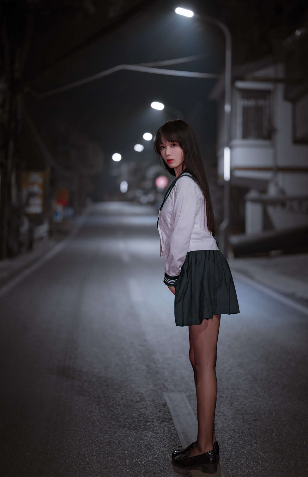 图片[2]-轩萧学姐NO.042 公路JK-日更街拍