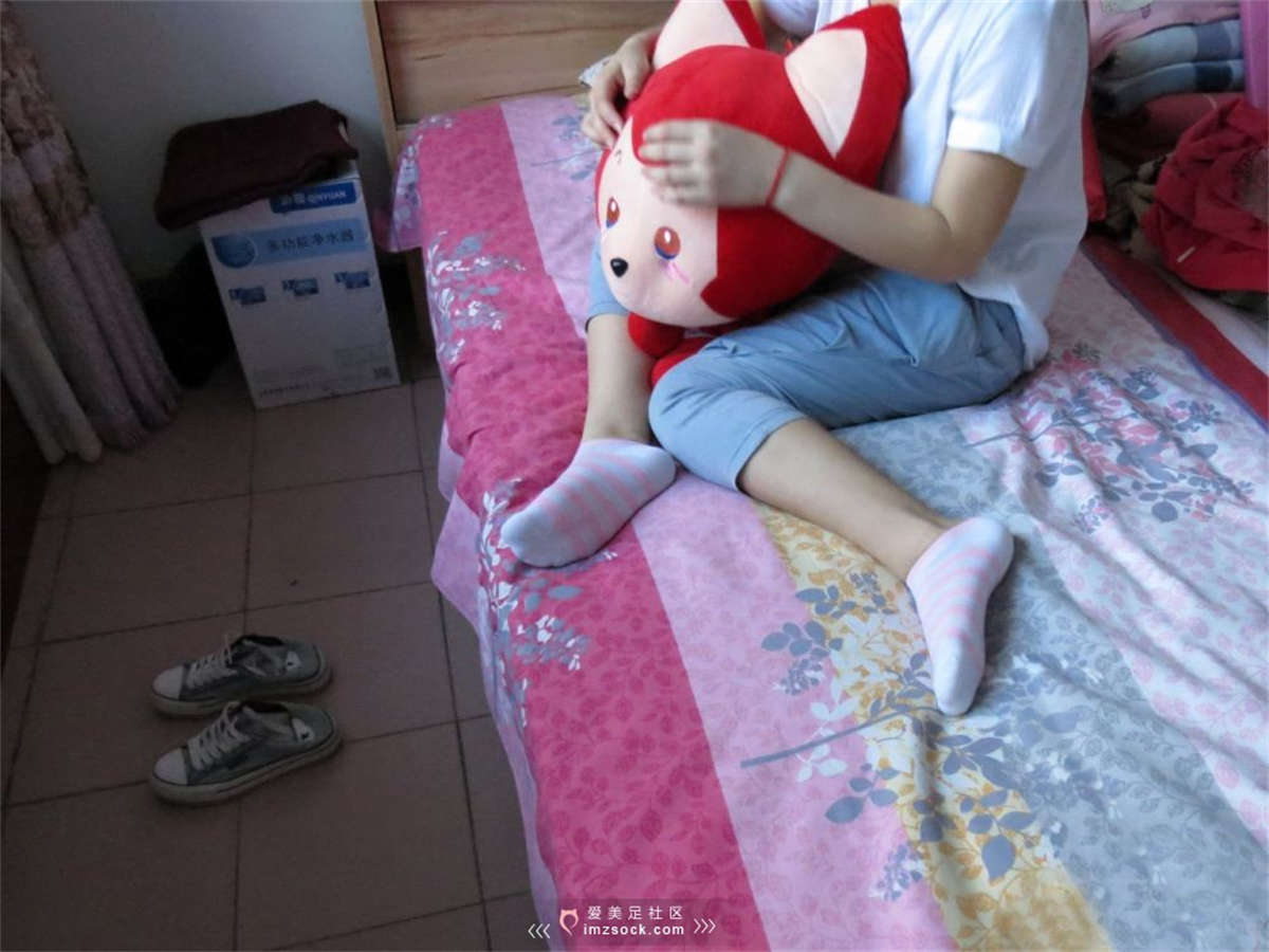 MZSOCK-2018 No.227 浅蓝色帆布鞋白棉袜脚 【第二季】-日更街拍