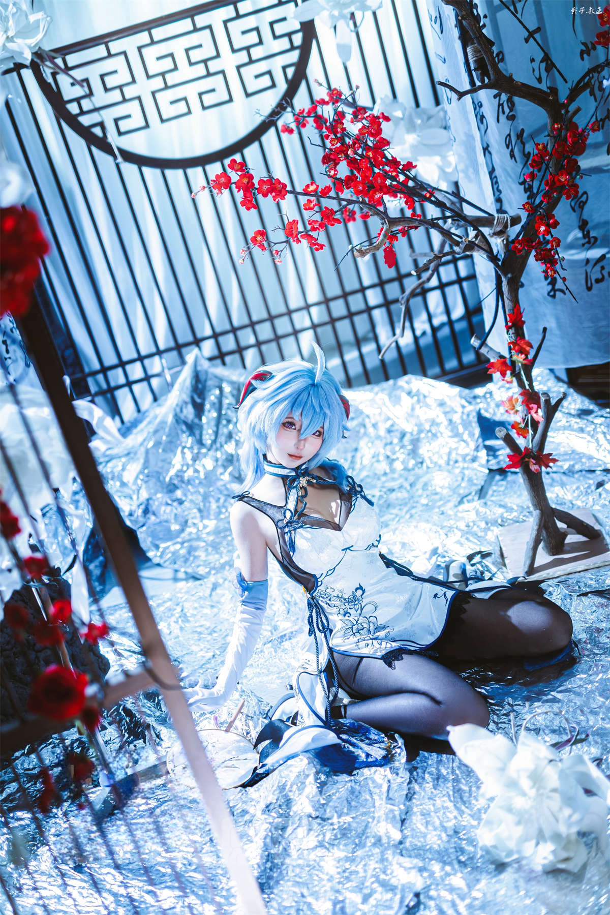 图片[2]-知名动漫博主-蠢沫沫 原神 甘雨旗袍-日更街拍