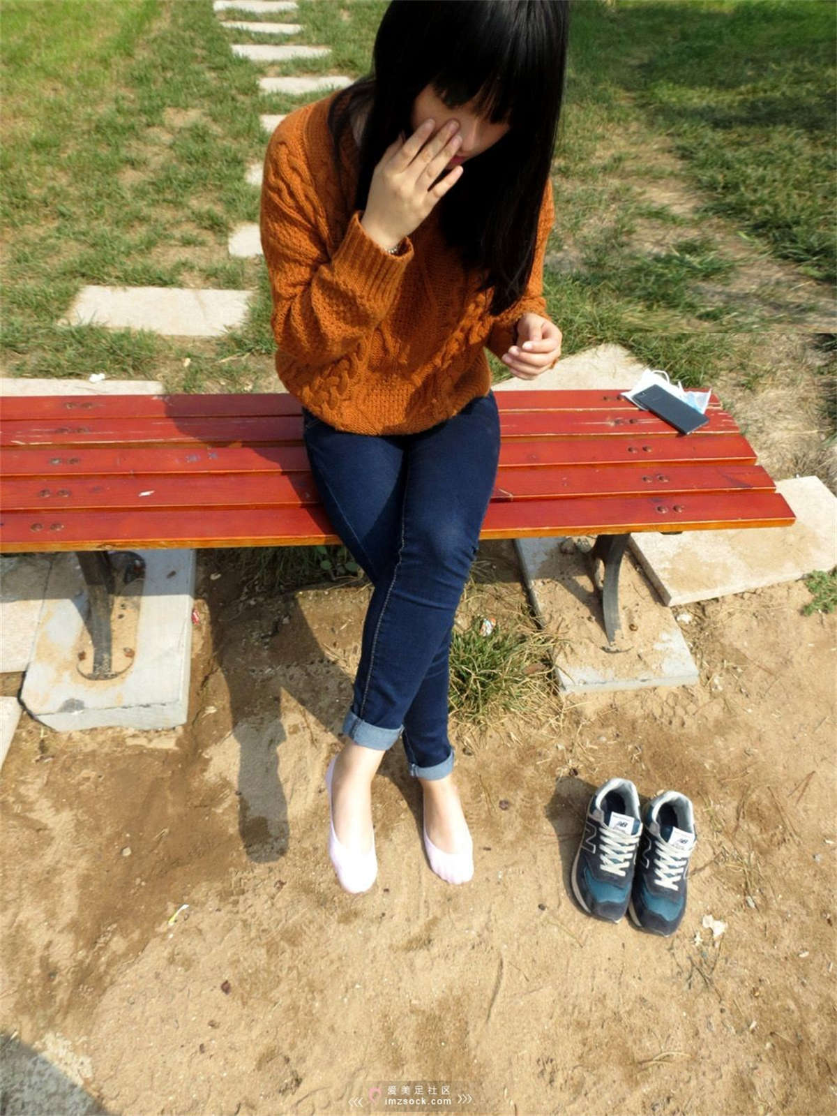 MZSOCK-2018 No.230 N字牛仔裤可爱女生船袜_裸足 【第一季】-日更街拍
